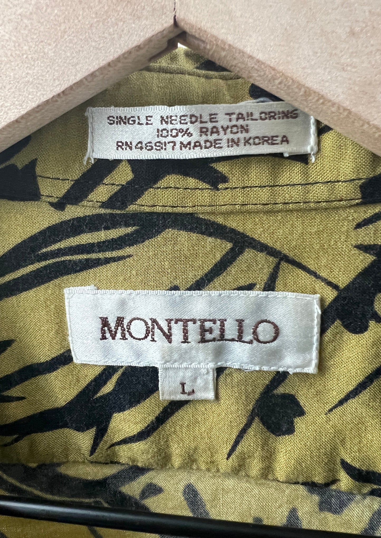 Yellow and Black Button Up By Montello