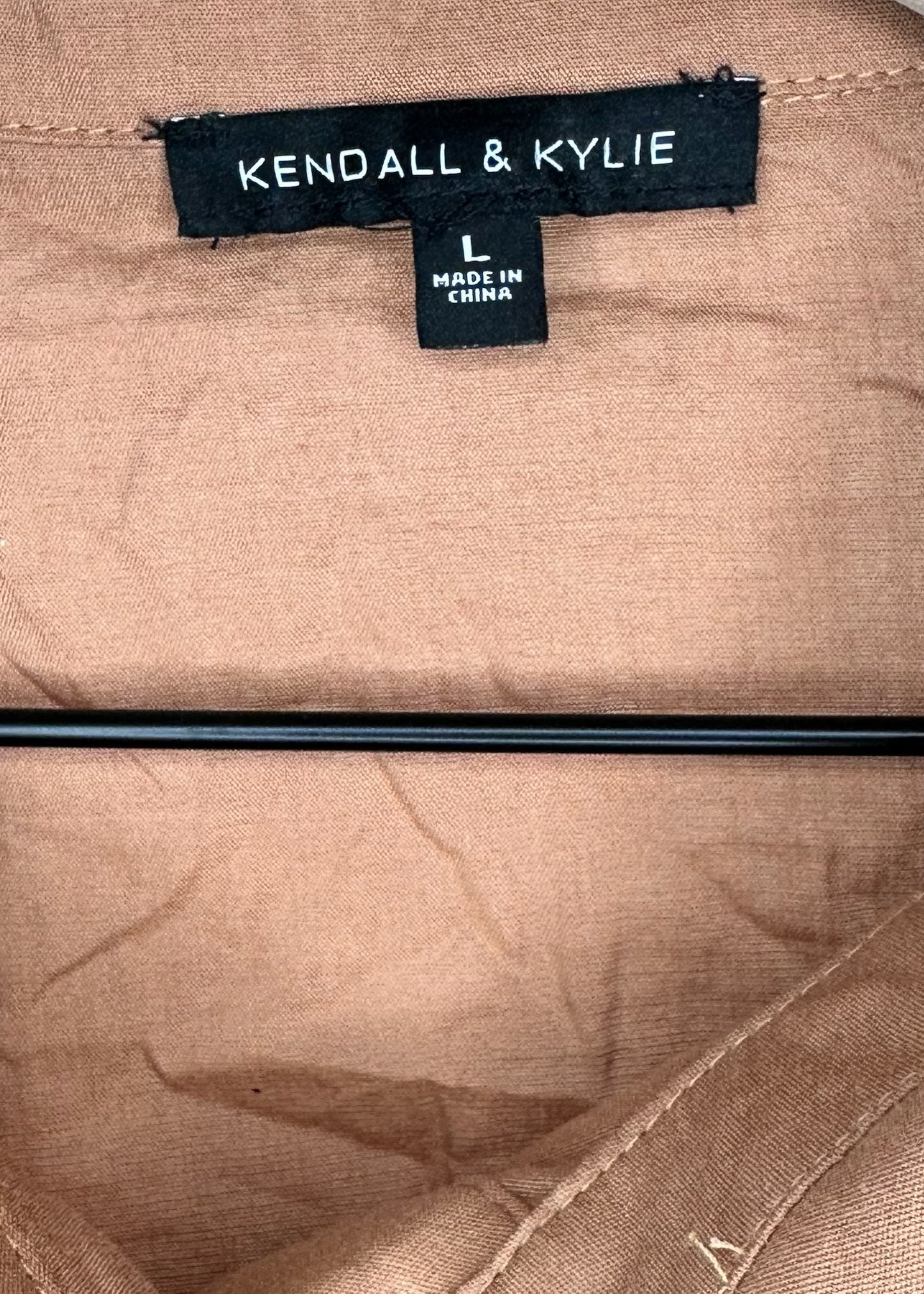 Tan Long Sleeve Crop Top by Kendall & Kylie