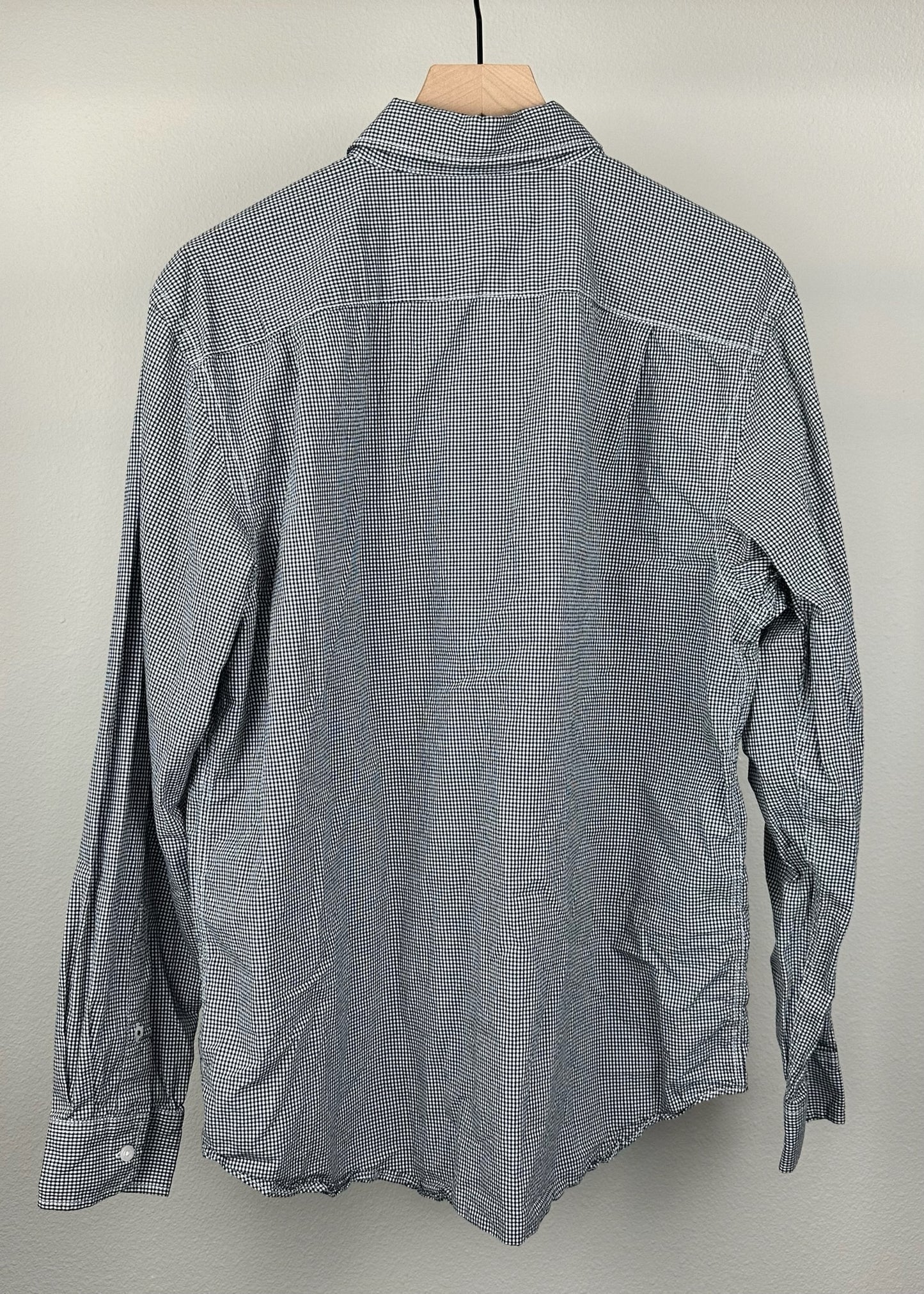 Men's Black and White Classic Plaid Shirt by Old Navy