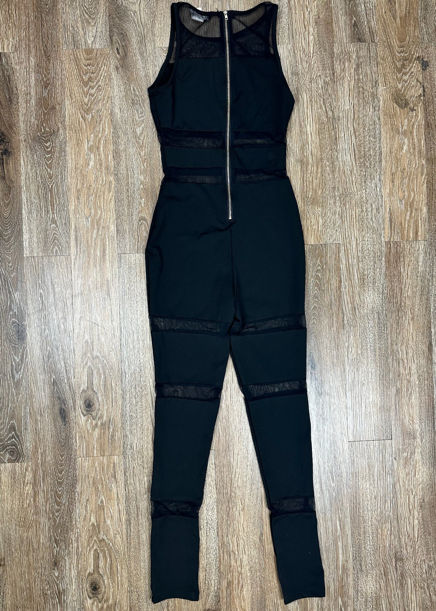 Black Mesh Jumpsuit by Fashion Nova