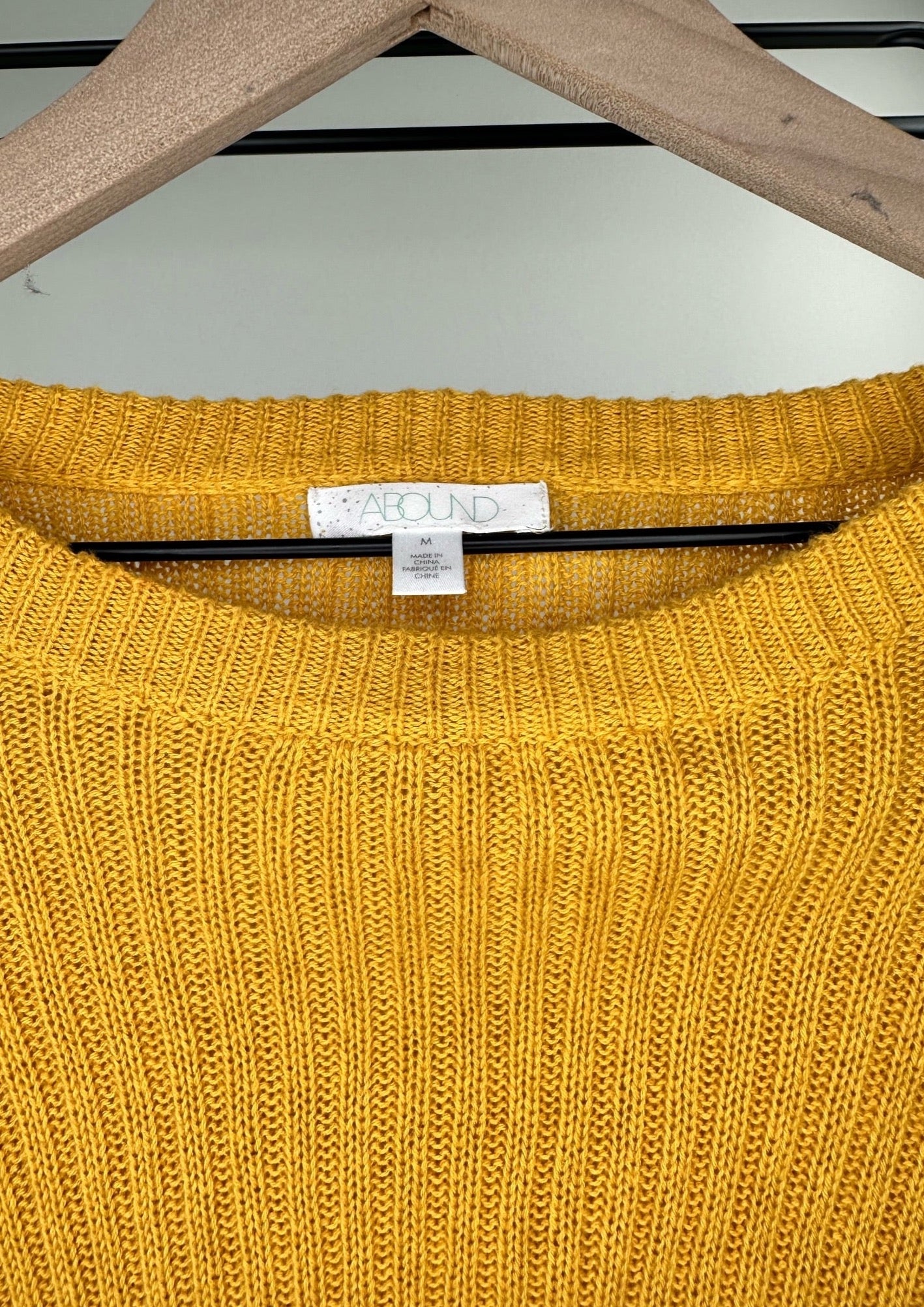 Yellow Crop Sweater By Abound