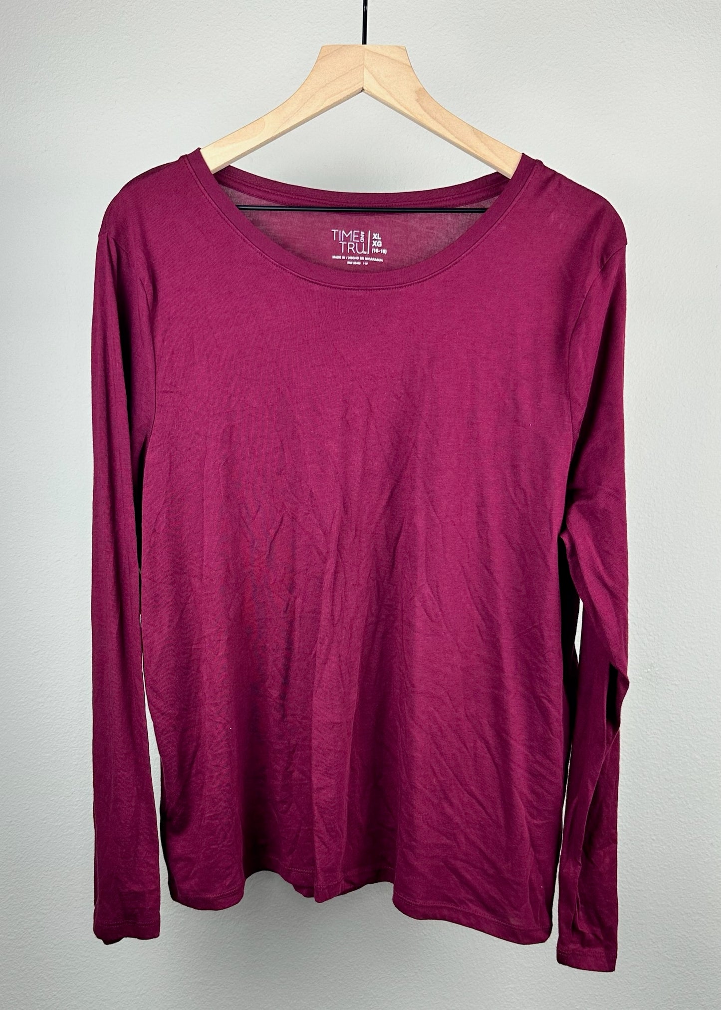 Burgundy Long Sleeve Shirt by Time and Tru