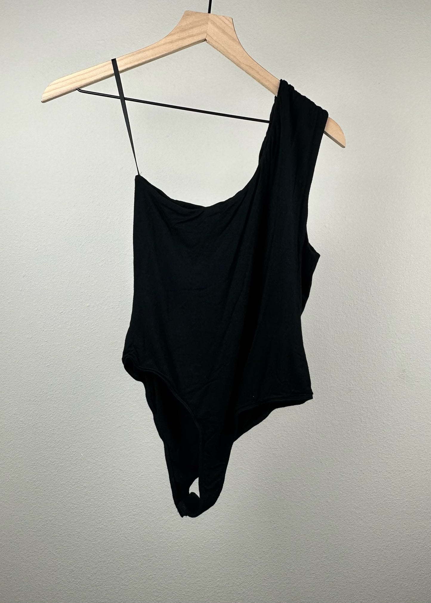 Black One Shoulder Bodysuit by 21 Saints