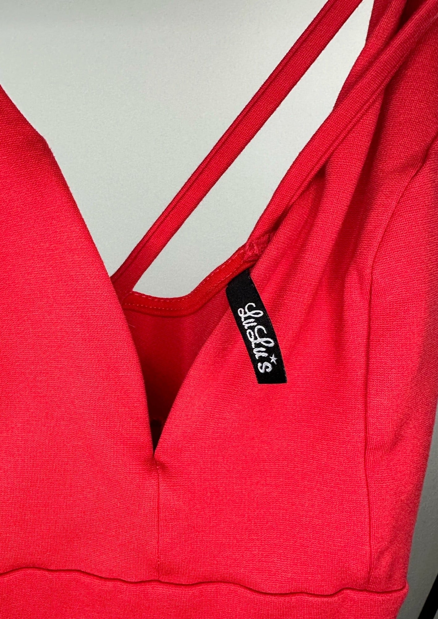 Red V Neck Dress By Lulus