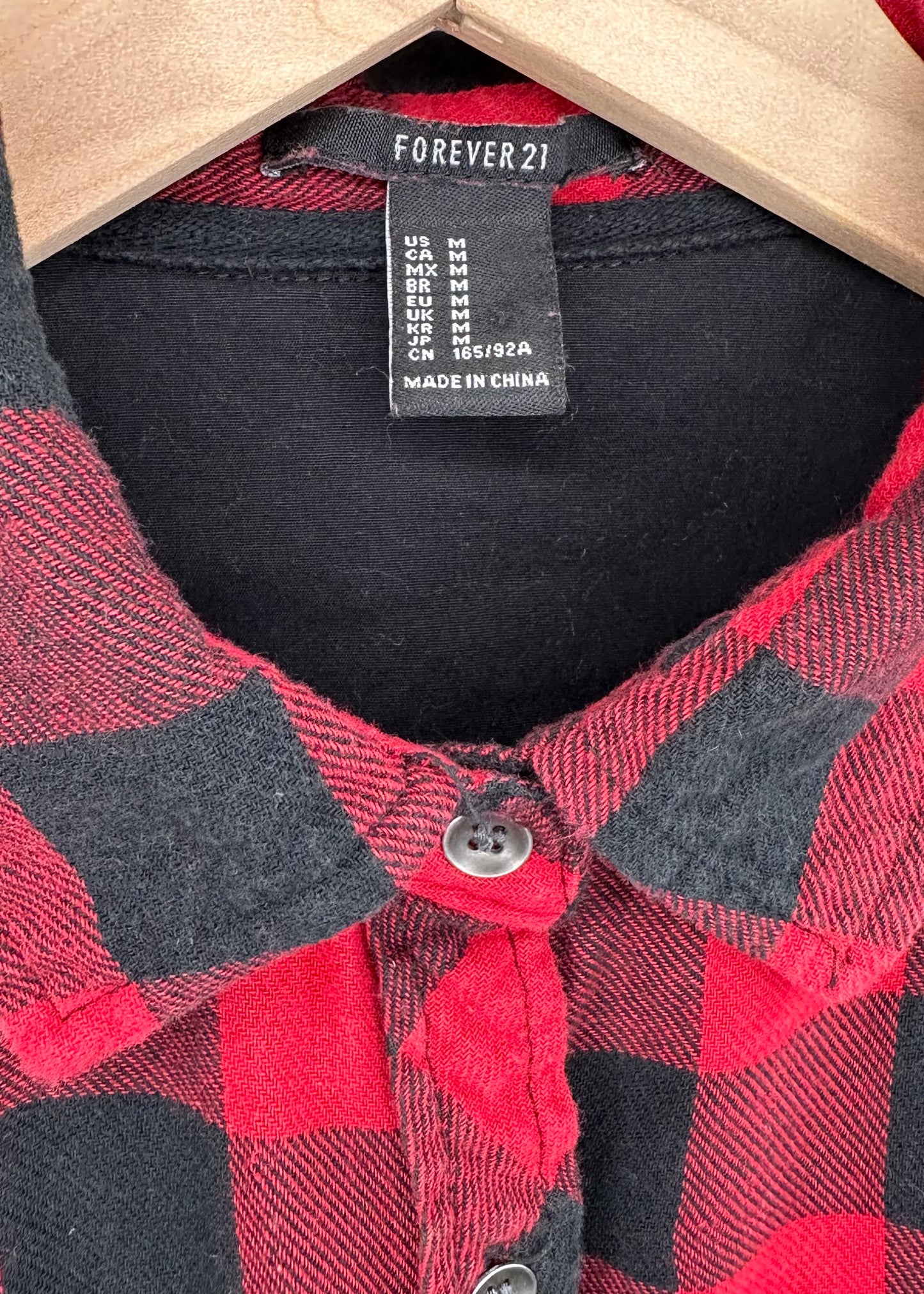 Black and Red Plaid Button Up by Forever 21