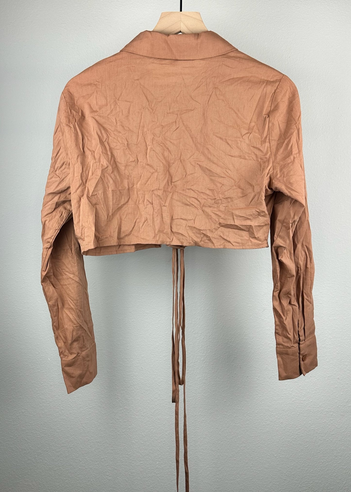 Tan Long Sleeve Crop Top by Kendall & Kylie