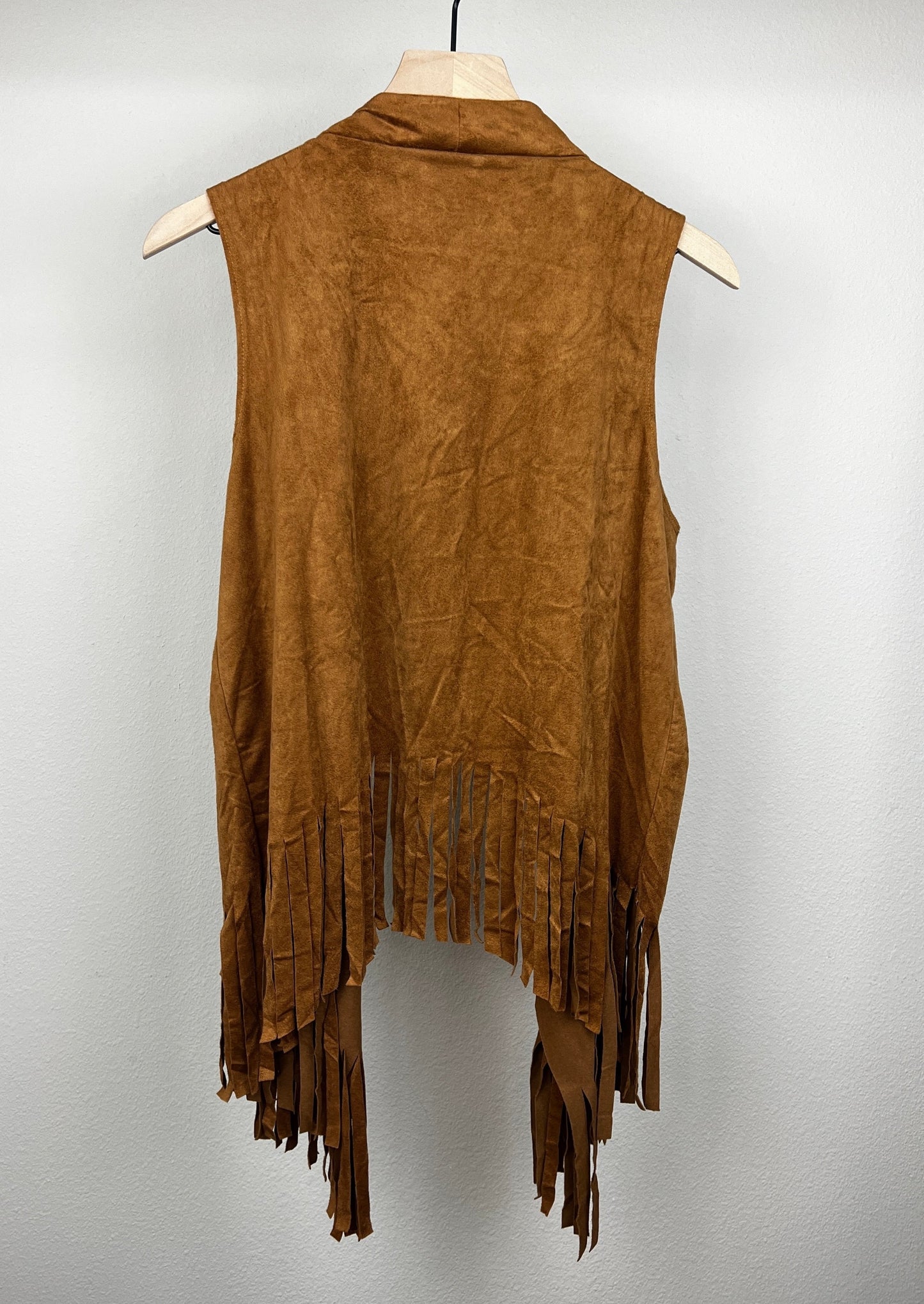 Brown Fringe Vest By Love Sick