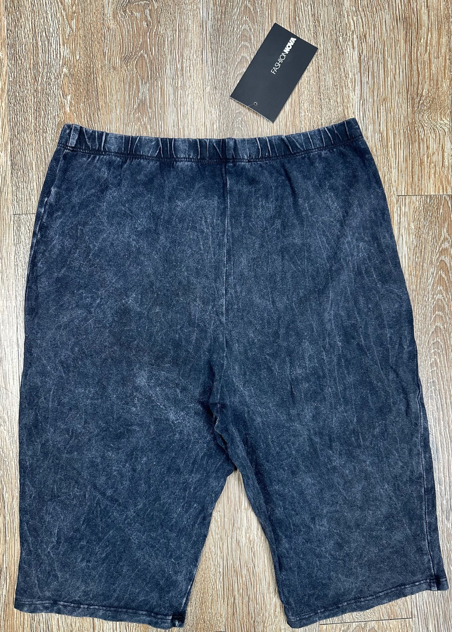 Blue Acid Wash Biker Shorts by Fashion Nova