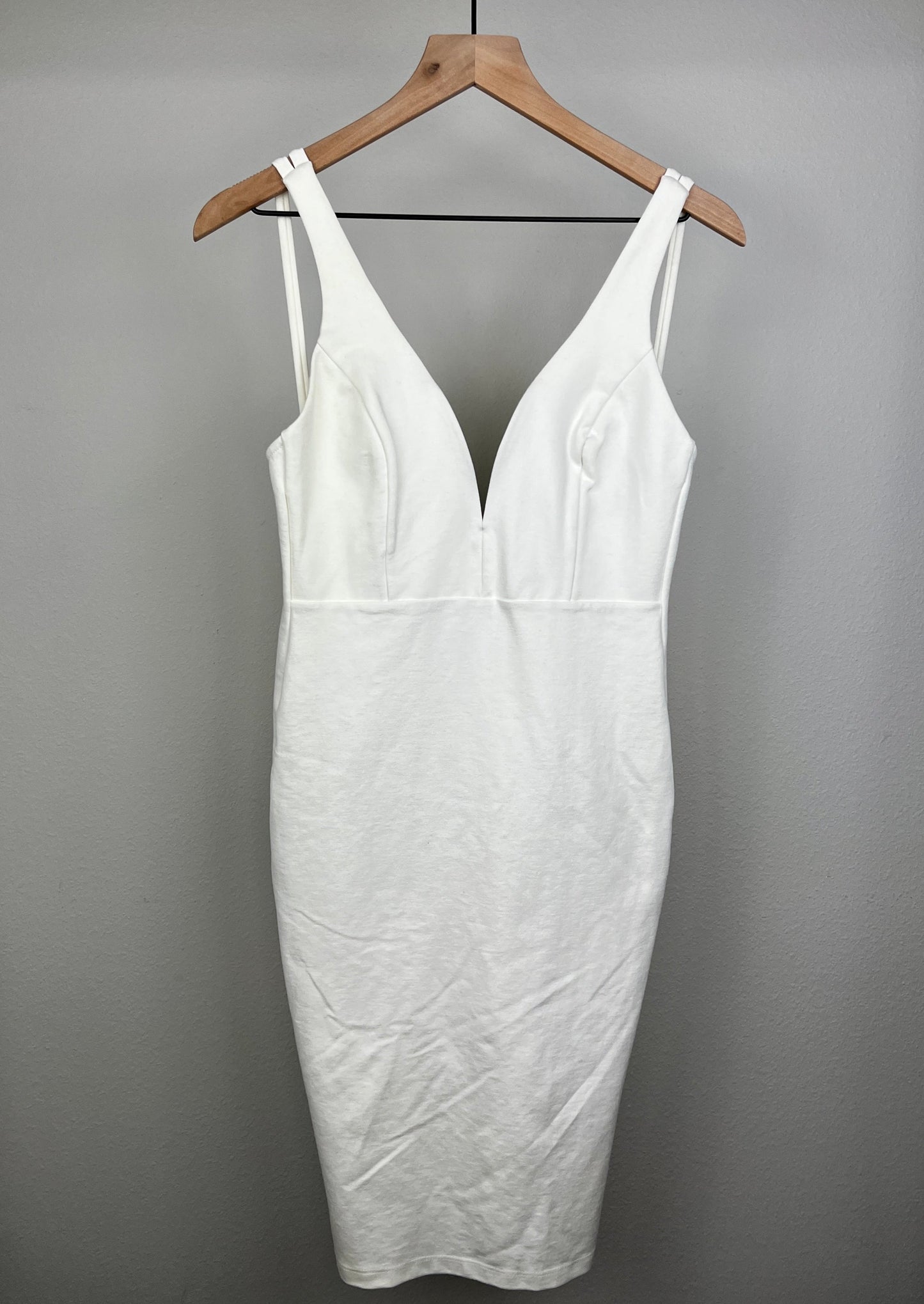 White V Neck Dress By Lulus