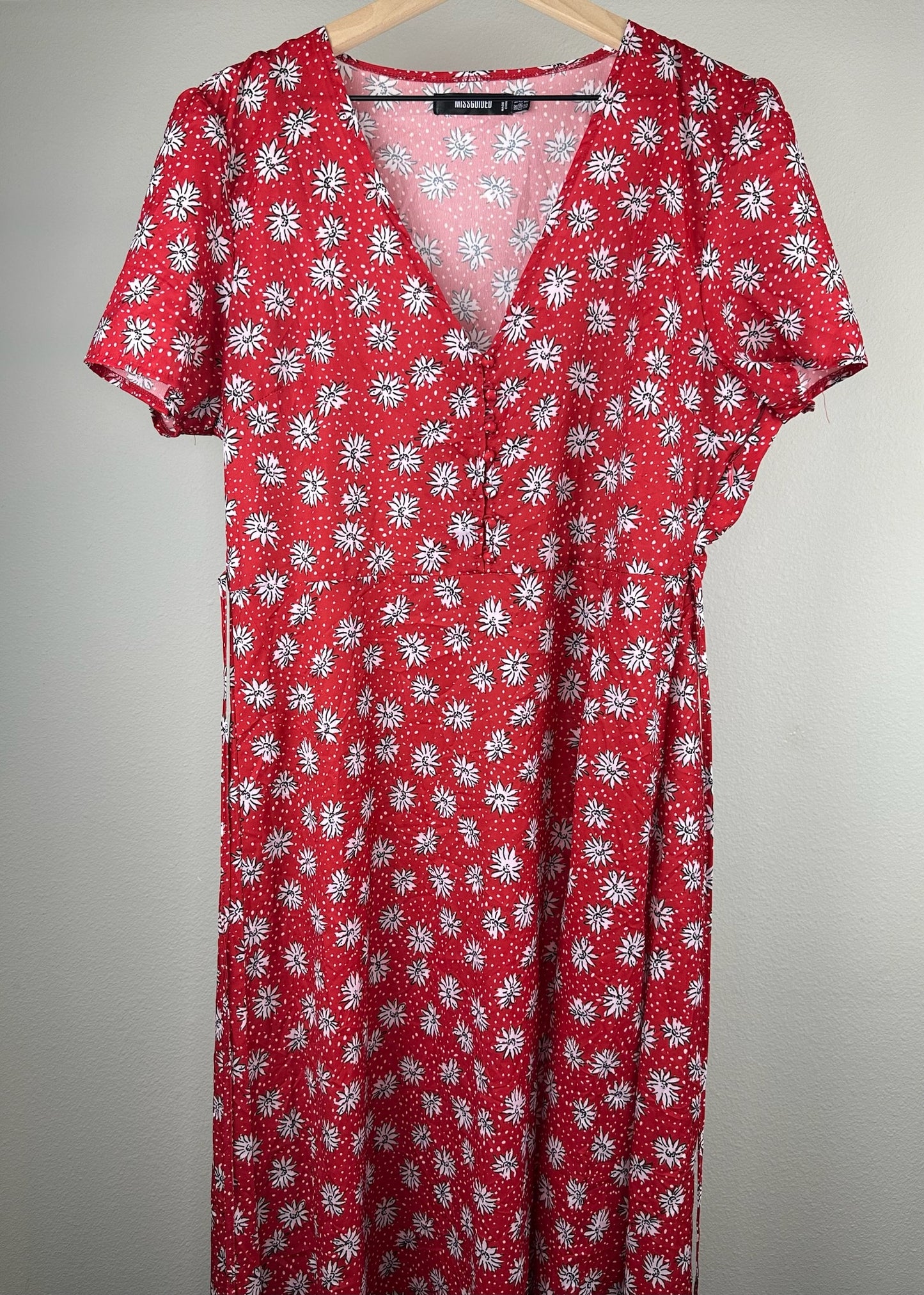 Red Floral Dress by Missguided