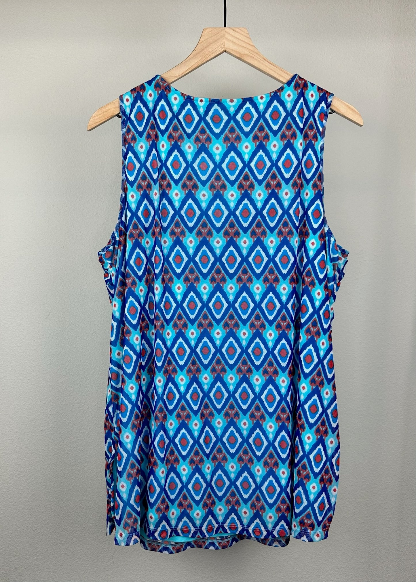Blue Sleeveless Shirt by International Concepts