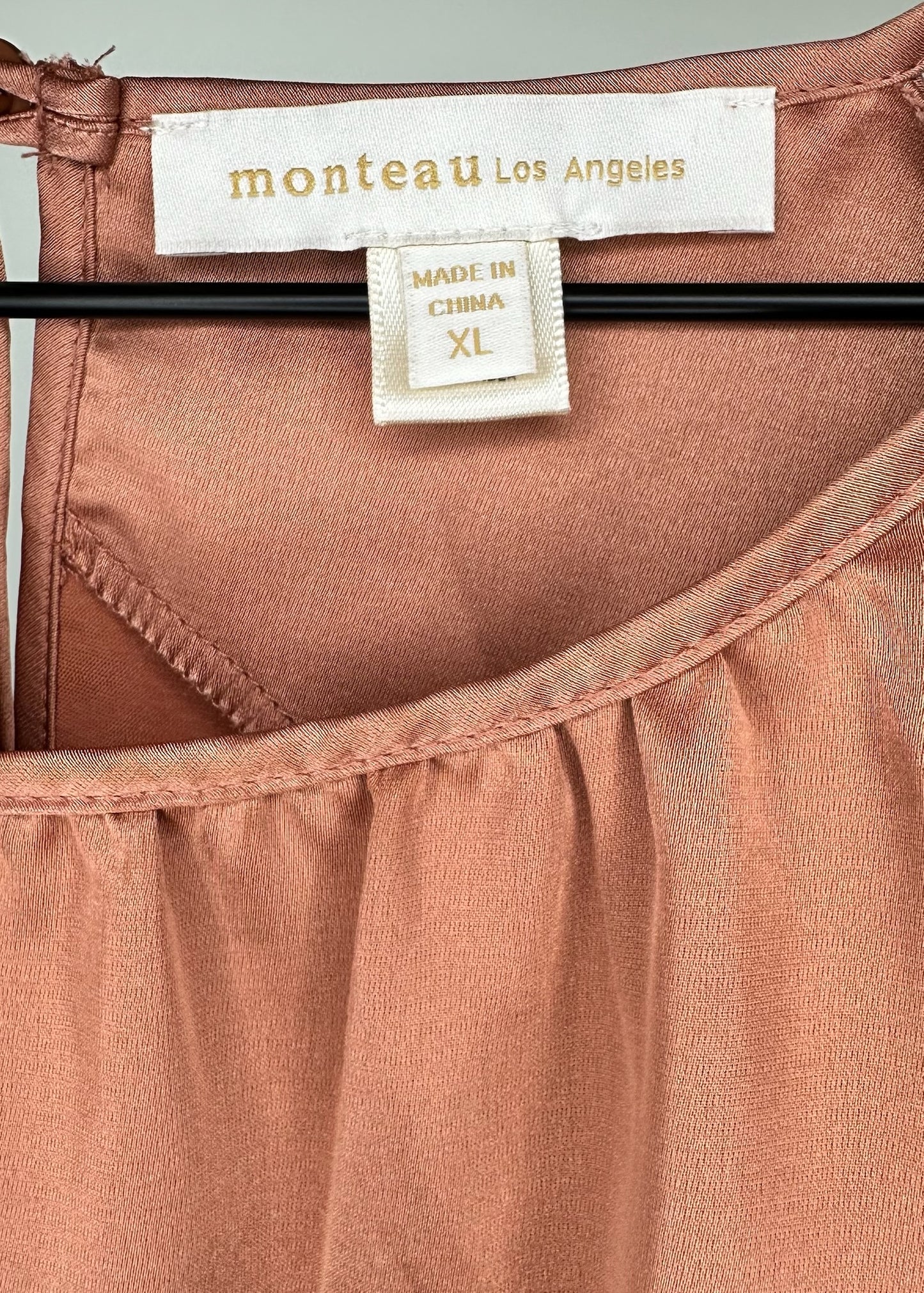 Peach Scallop Blouse by Monteau