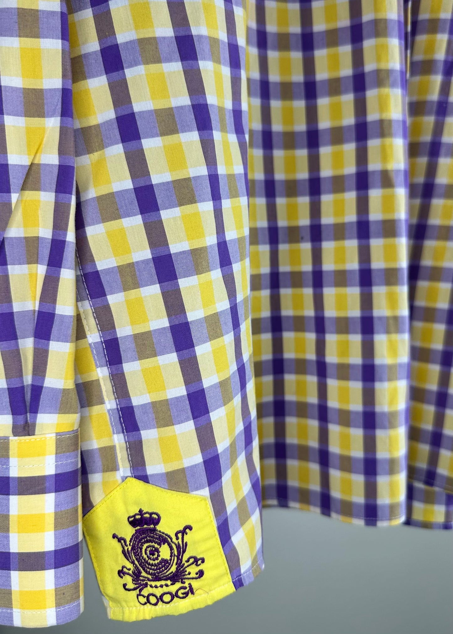 Purple and Gold Coogi Luxe Button Up