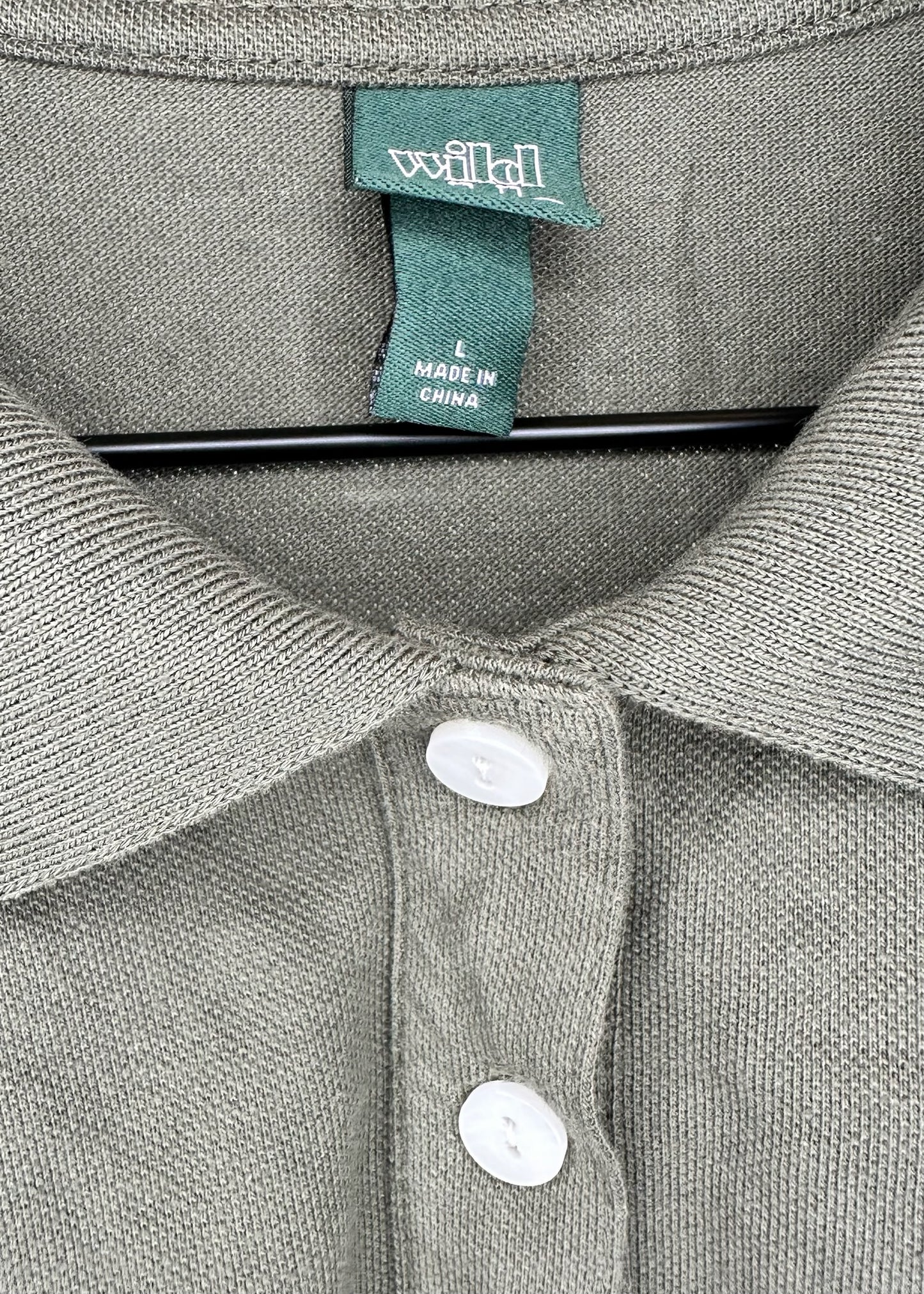 Olive Green Cropped Collar Shirt by Wild Fable