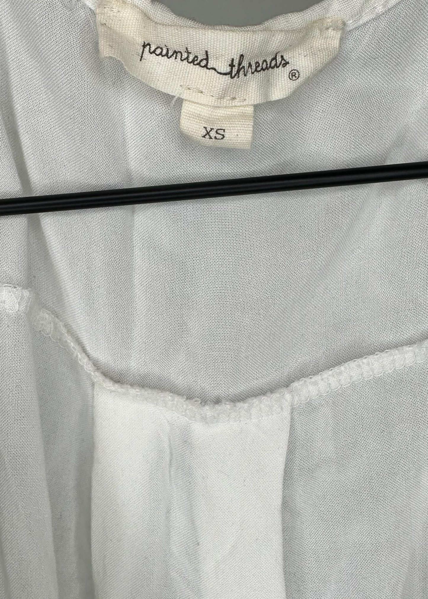 White Sleeveless High-Low Button Up By Painted Threads