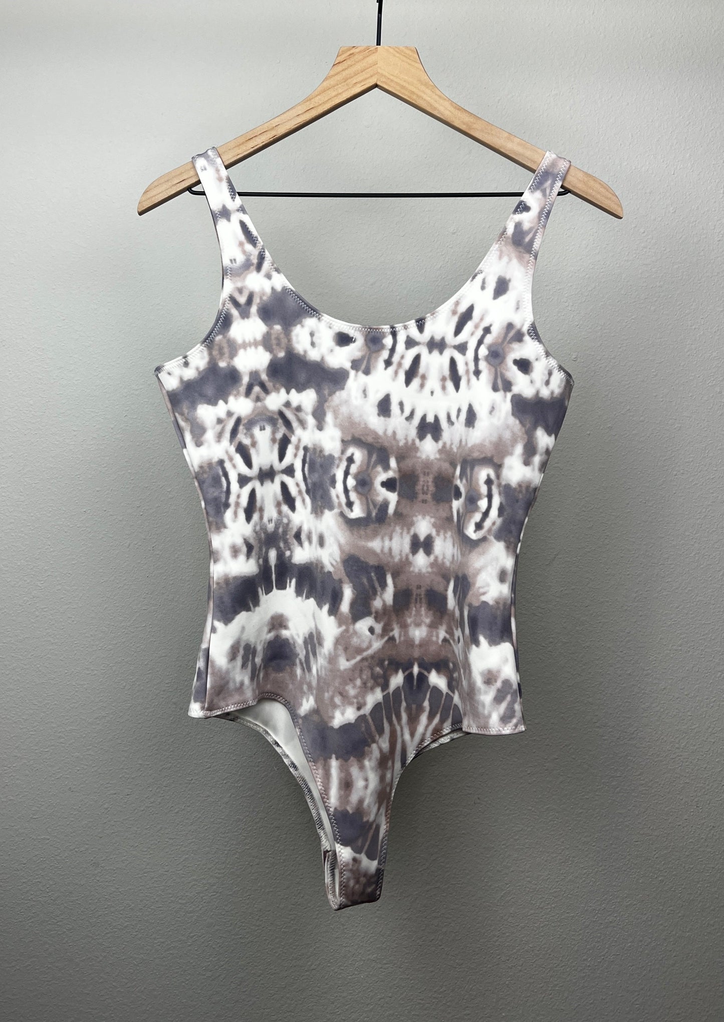 Mauve and Tan Tie Dye Bodysuit