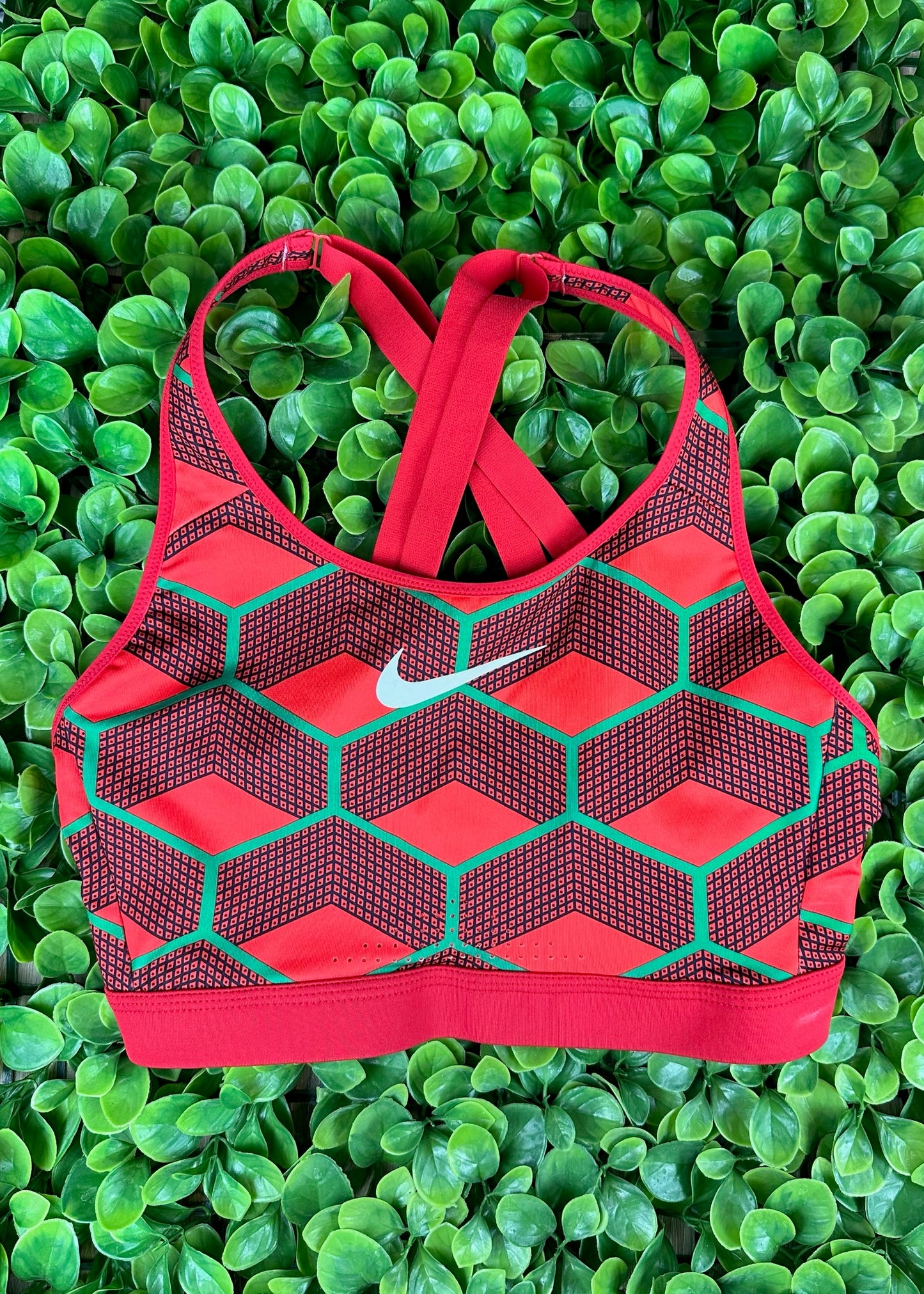 Chile Red and University Red High Support Sports Bra By Nike