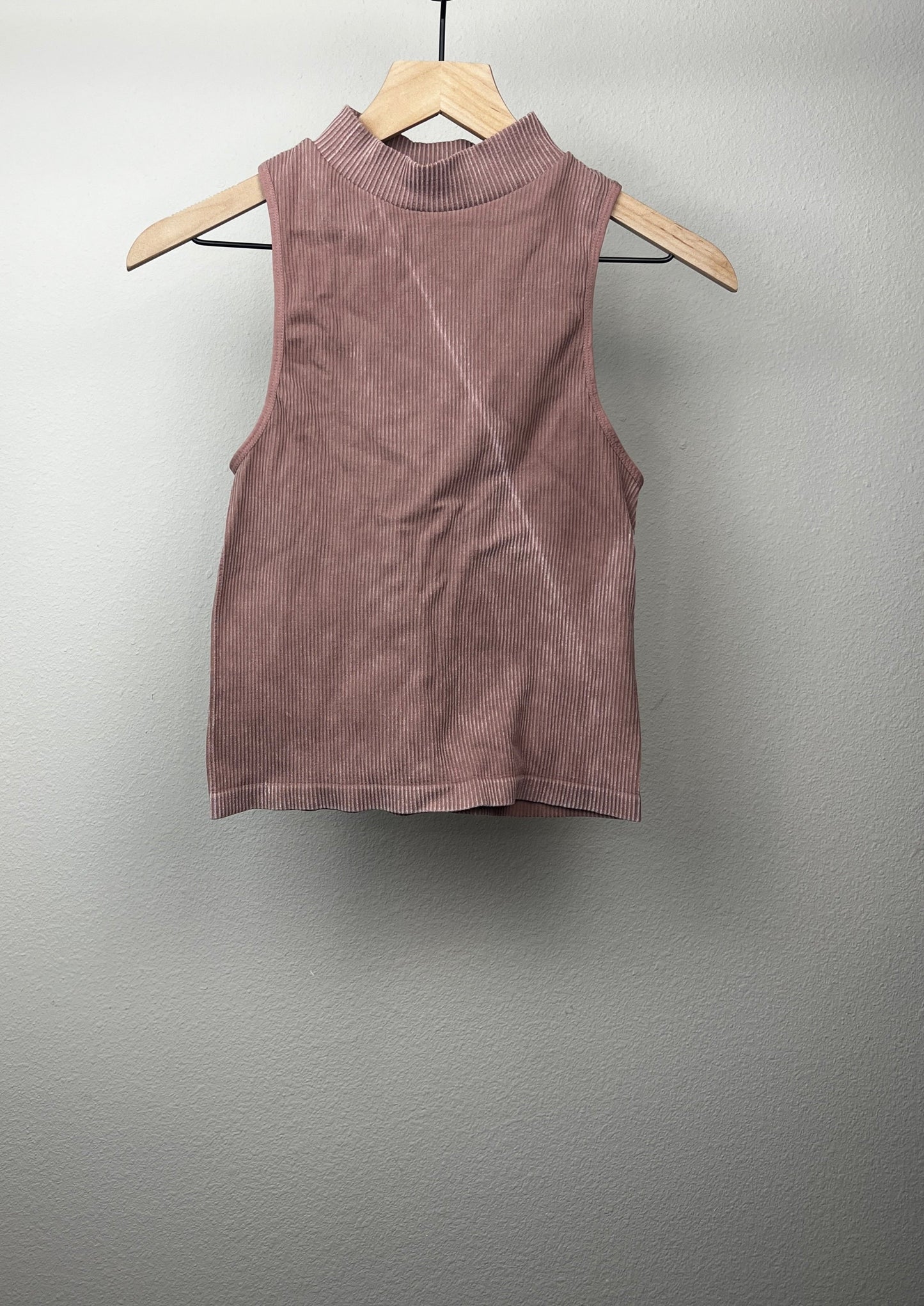 Mauve Mock Neck Tank Top