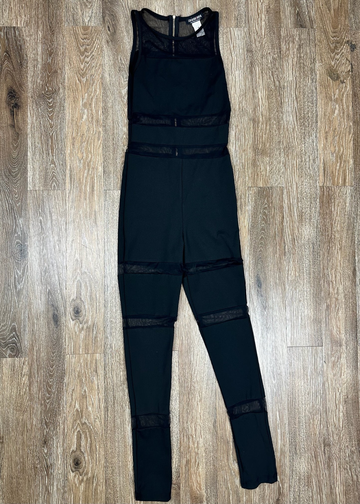 Black Mesh Jumpsuit by Fashion Nova
