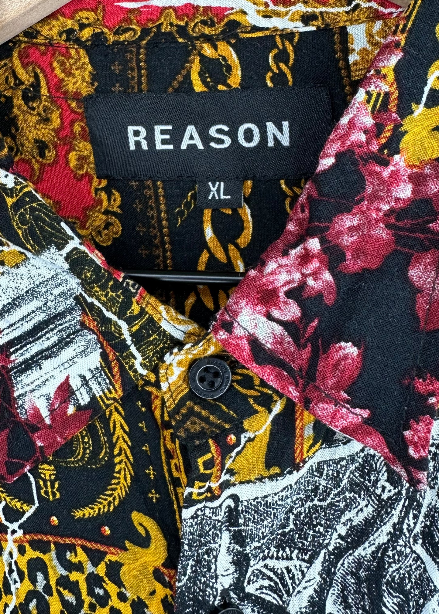 Red, Black and Gold Button Up By Reason