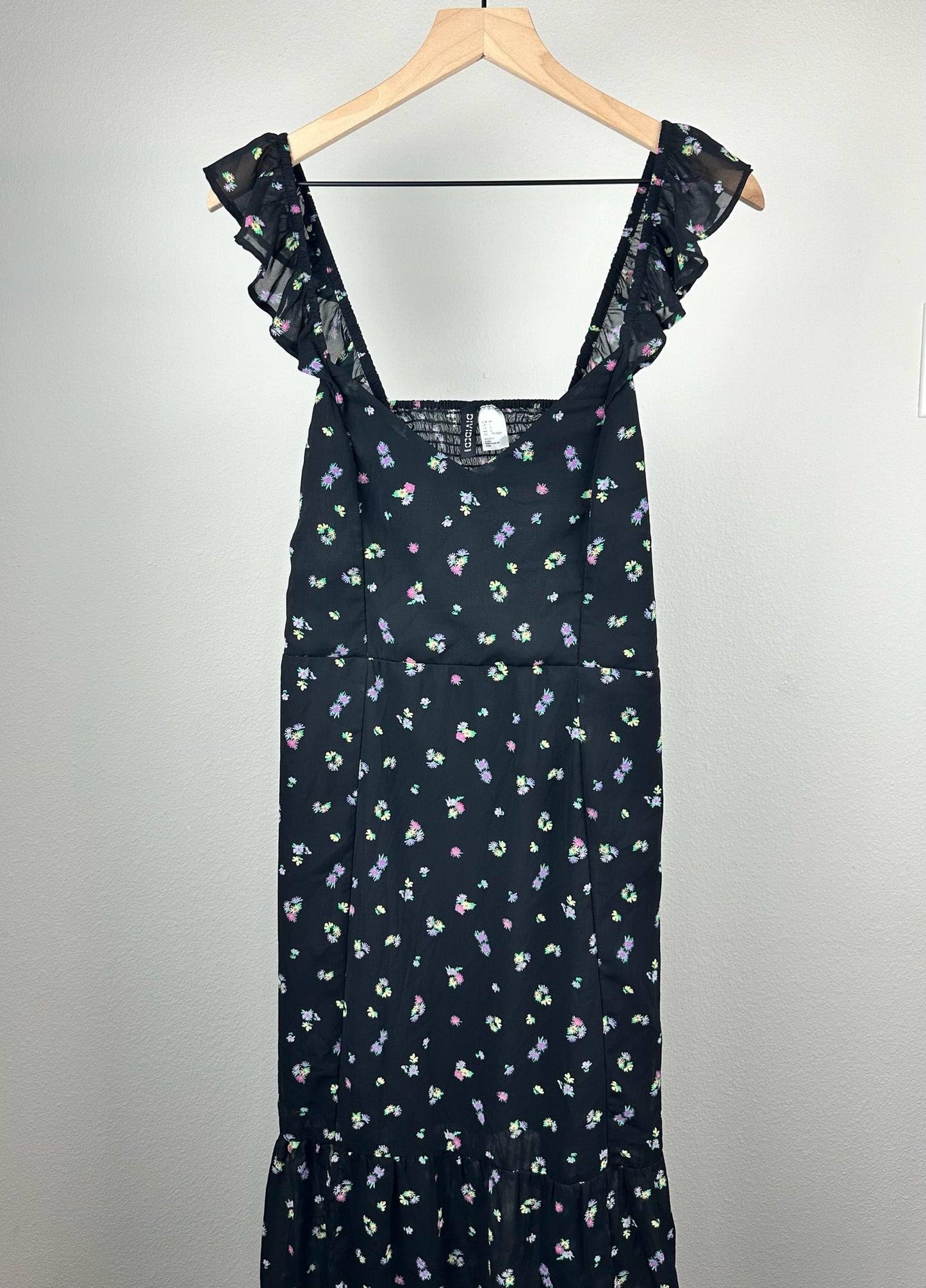 Black Floral Dress with Open Back by H&M/Divided