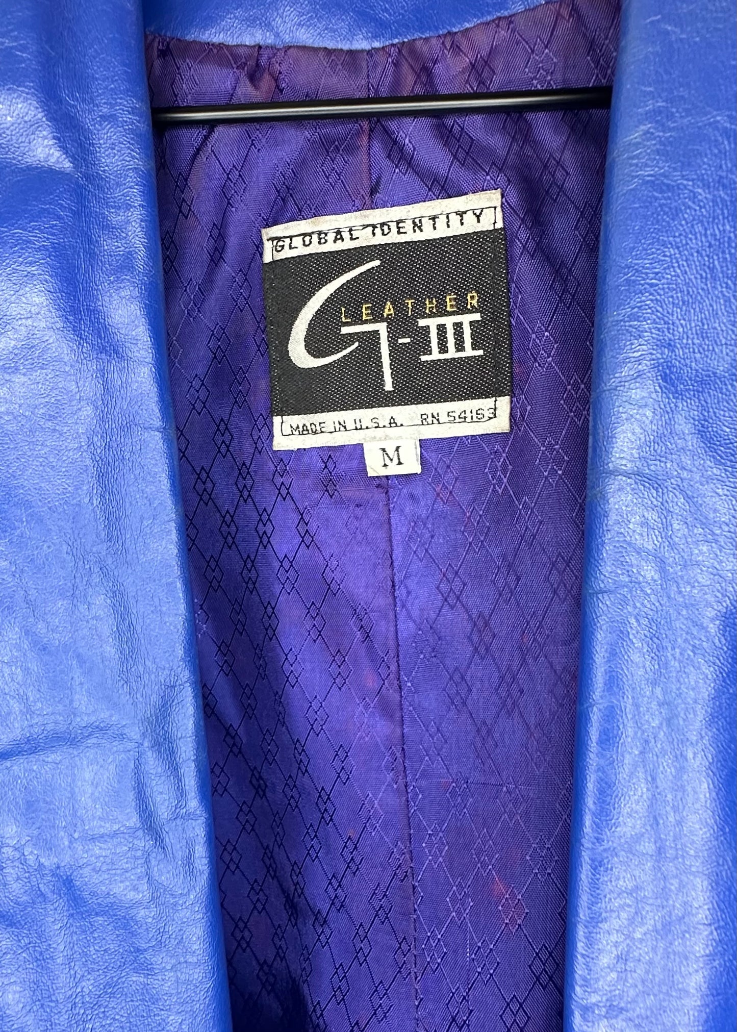 Blue Leather Trench Coat by Global Identity