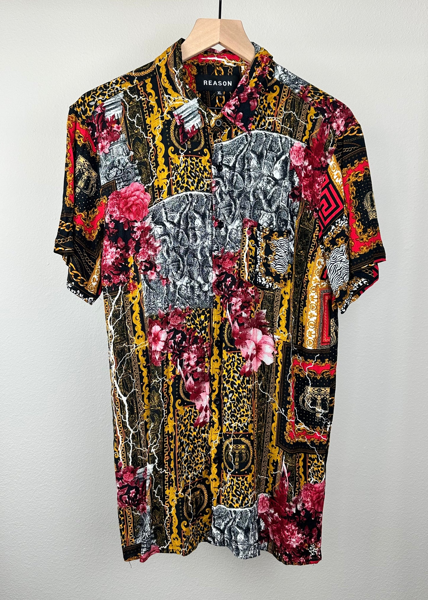 Red, Black and Gold Button Up By Reason