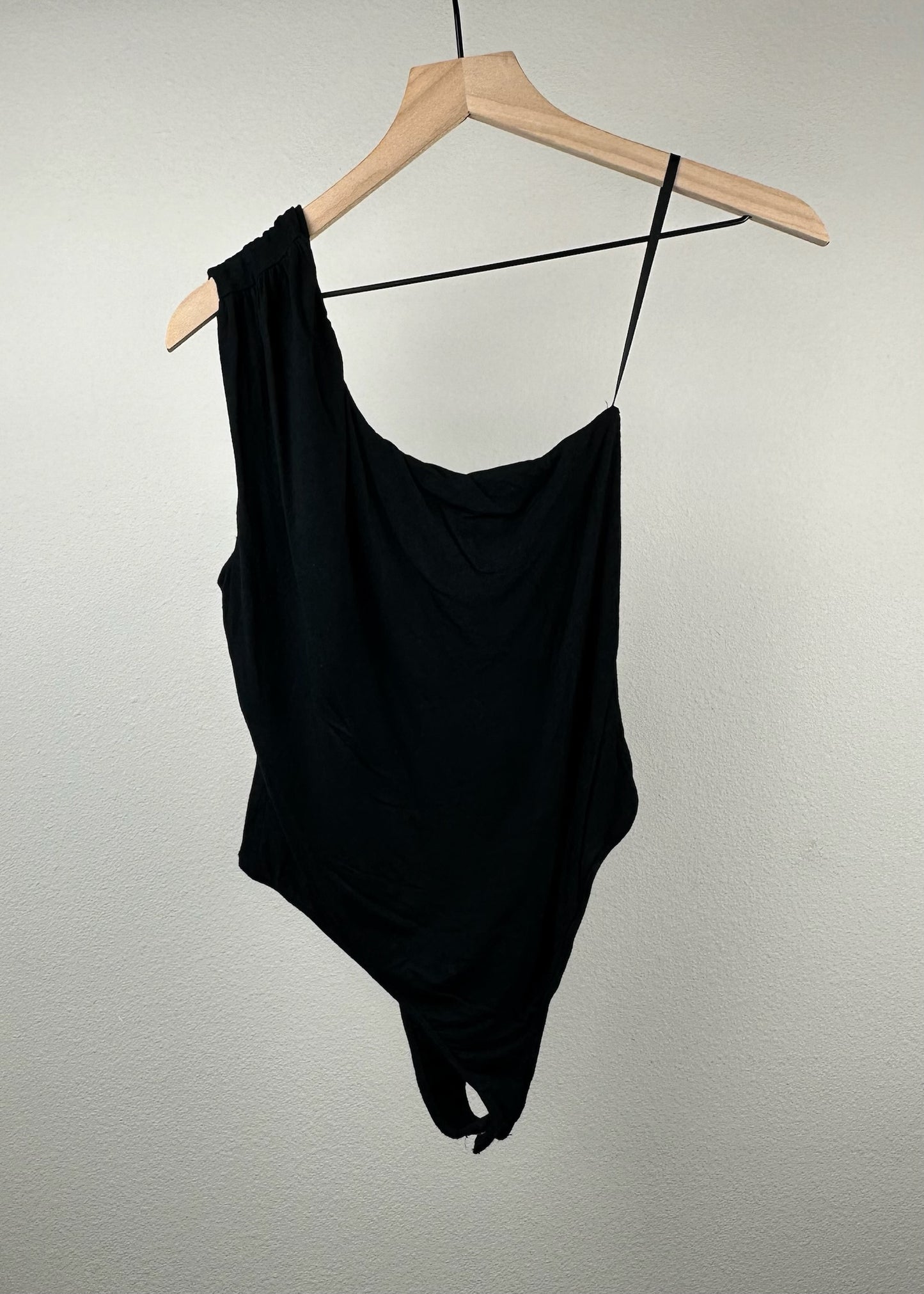 Black One Shoulder Bodysuit by 21 Saints