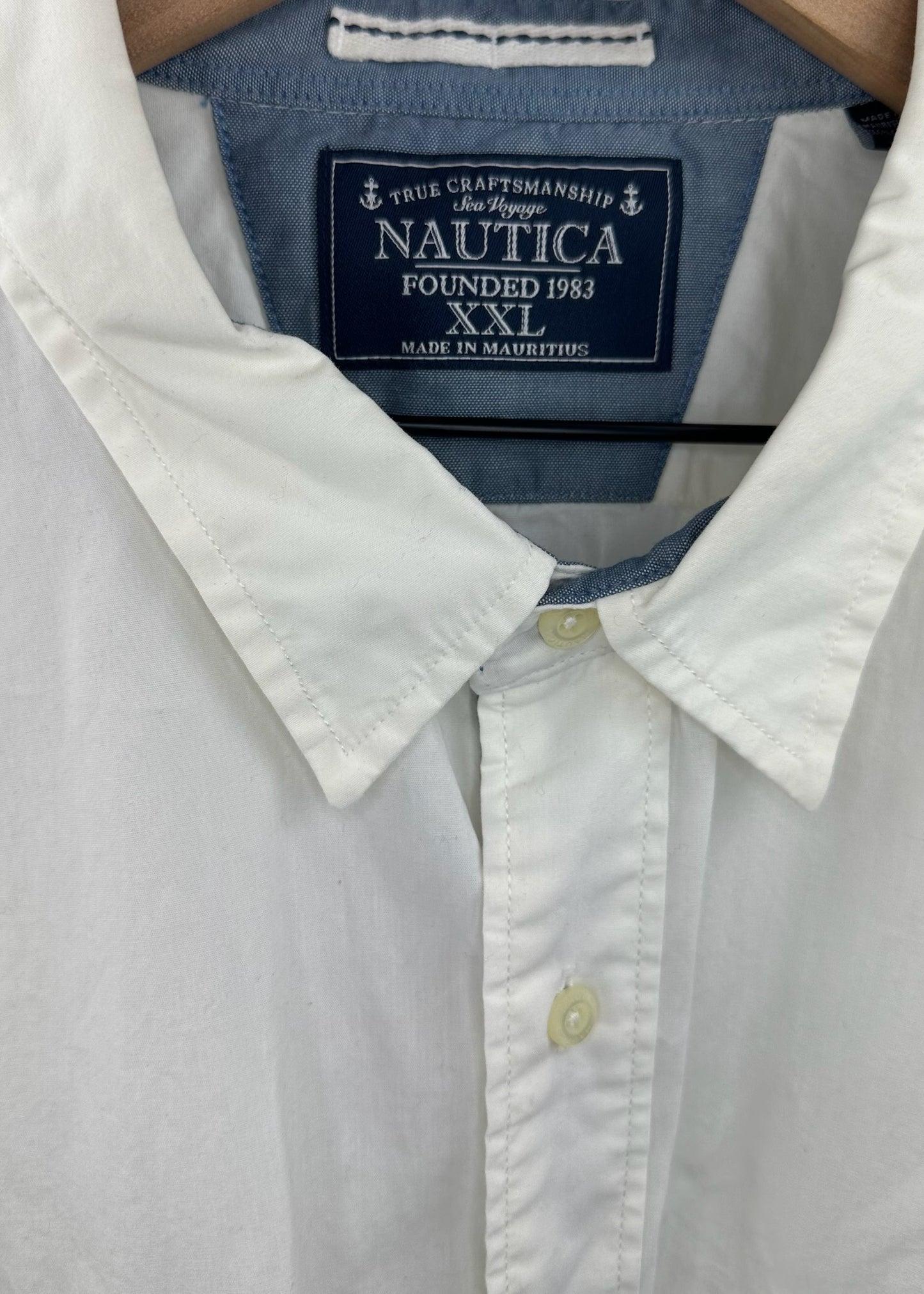 White Long Sleeve Button Up By Nautica