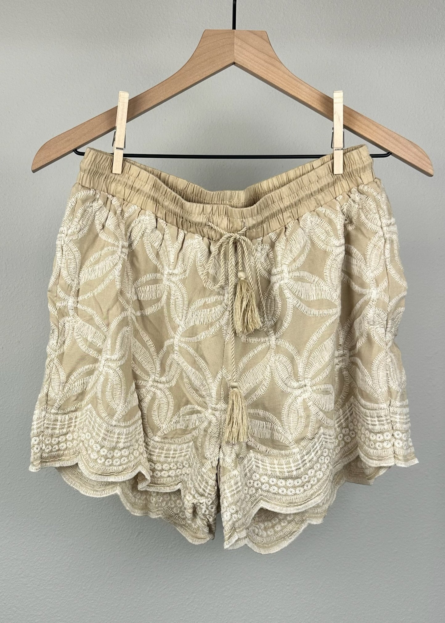 Tan Lace Shorts by Solitaire