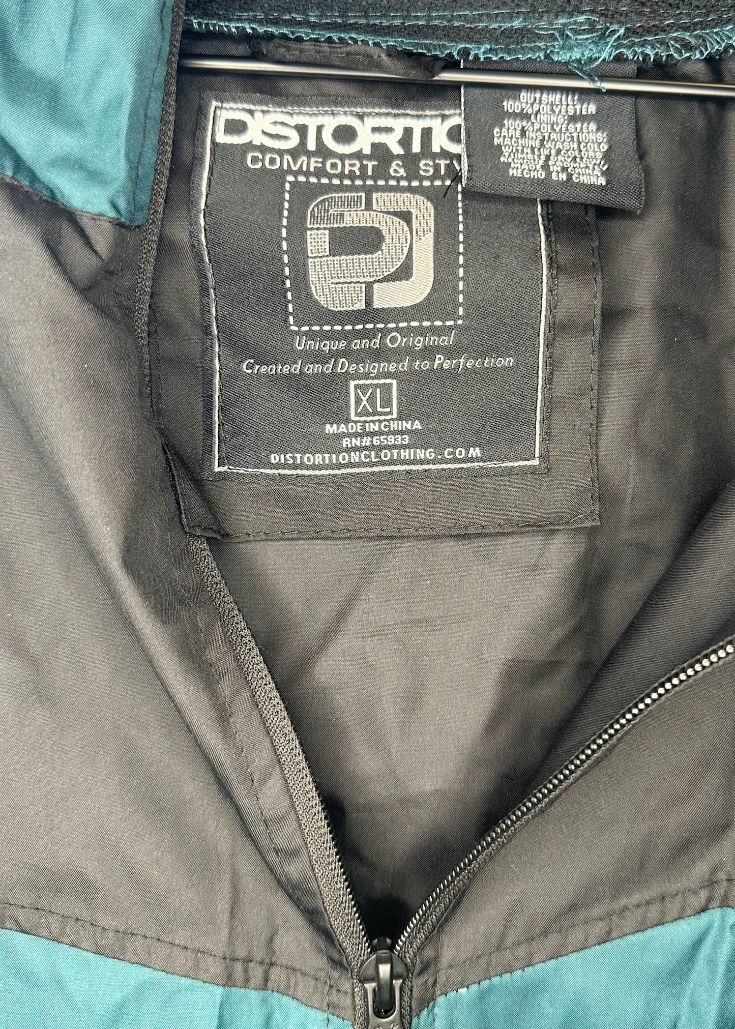 Mens Blue/Green Nylon Jacket by Distortion