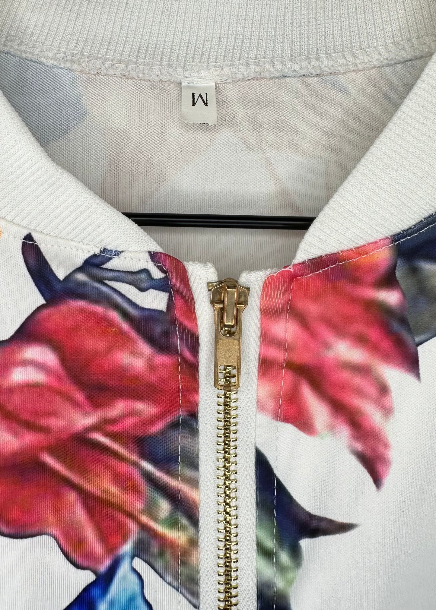 White Floral Zip Jacket