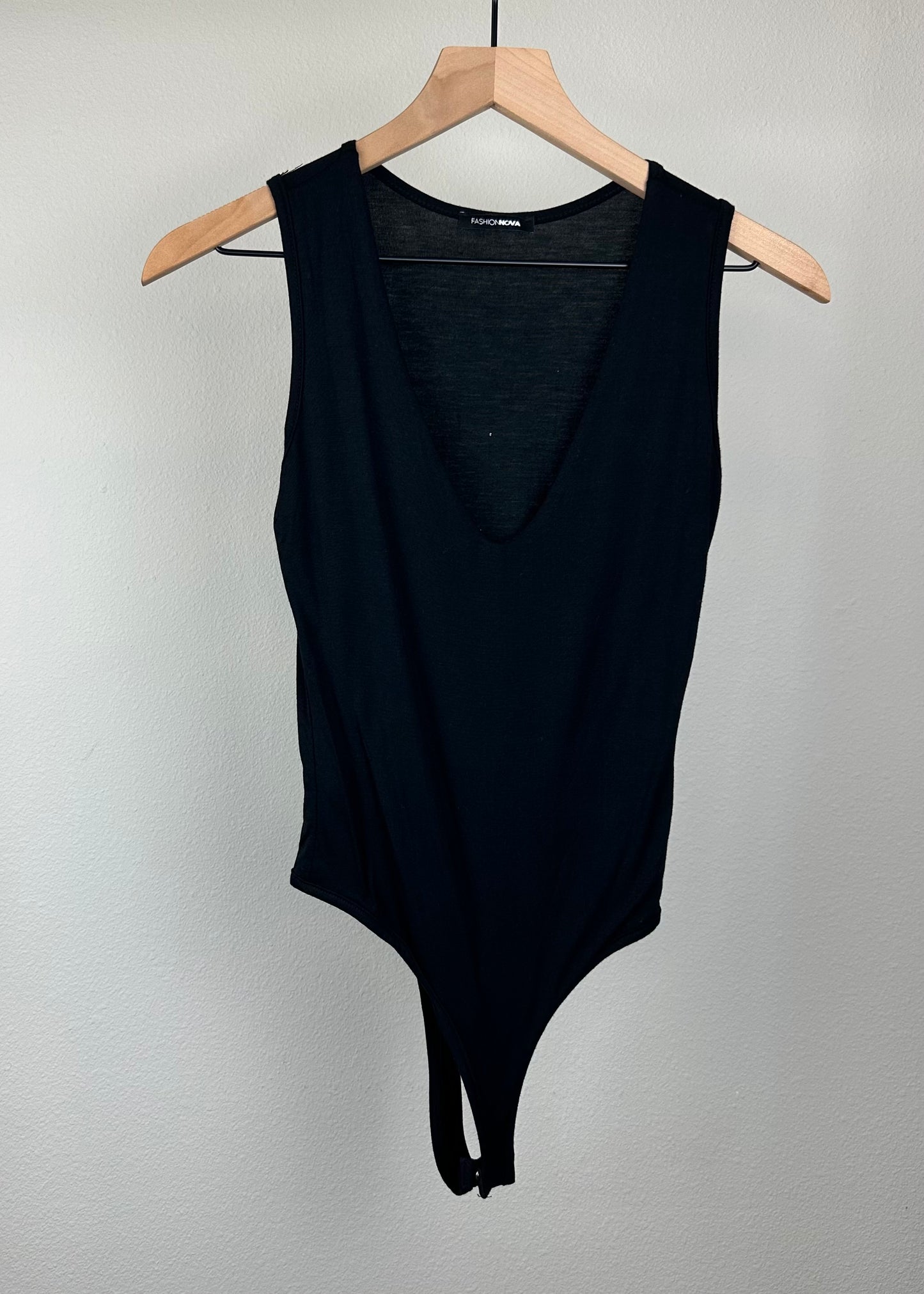 Basic Black Body Suit By Fashion Nova