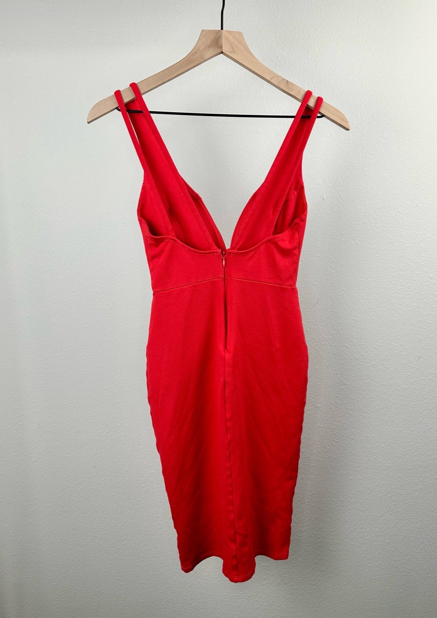 Red V Neck Dress By Lulus