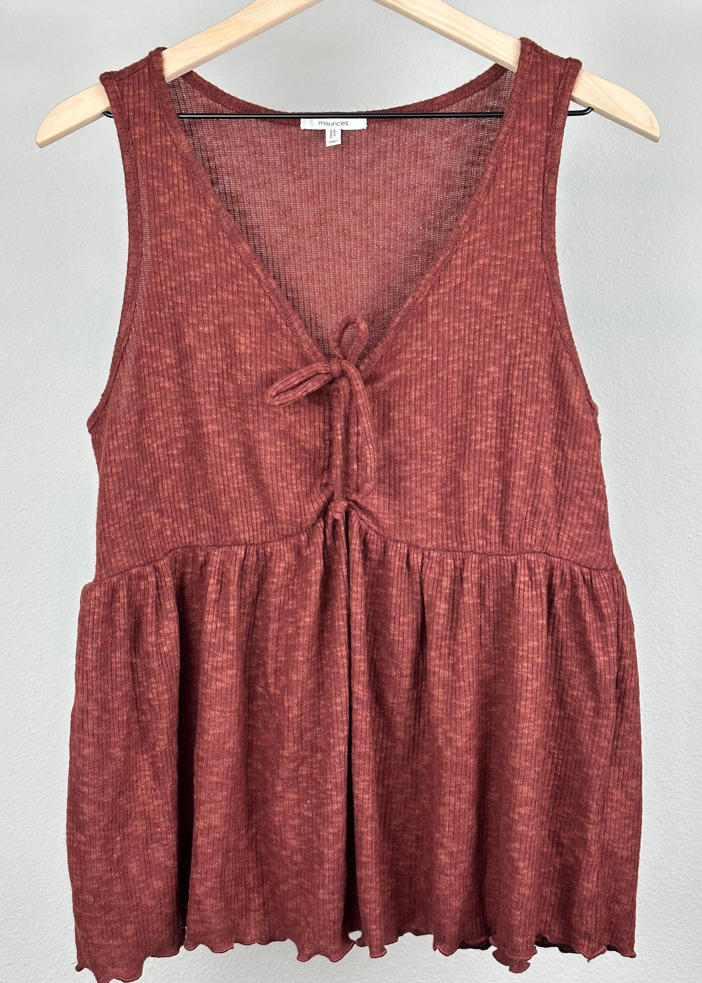 Burgundy V-Cut Lounge Top By Maurices