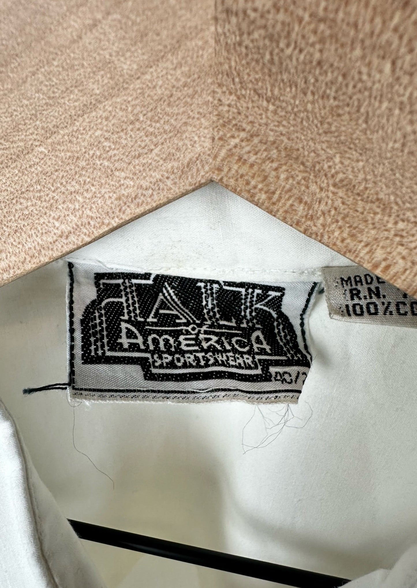 America Sportswear White Beaded Shirt