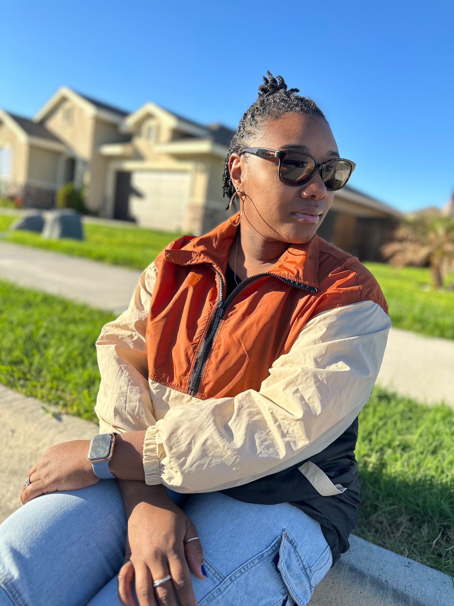 Color Block Pullover Windbreaker By Fashion Nova