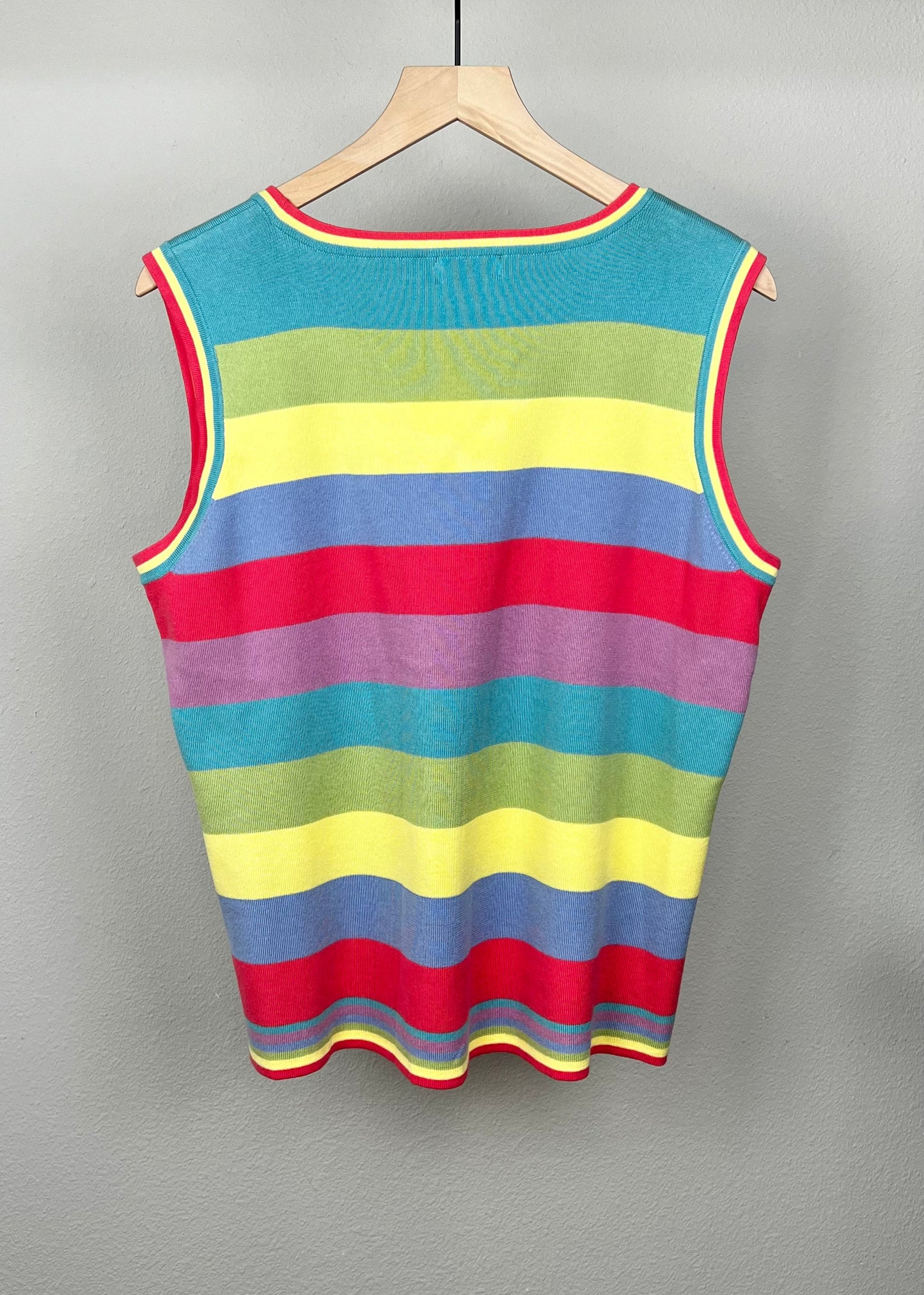 Colorful Scoop Neck Sweater Vest