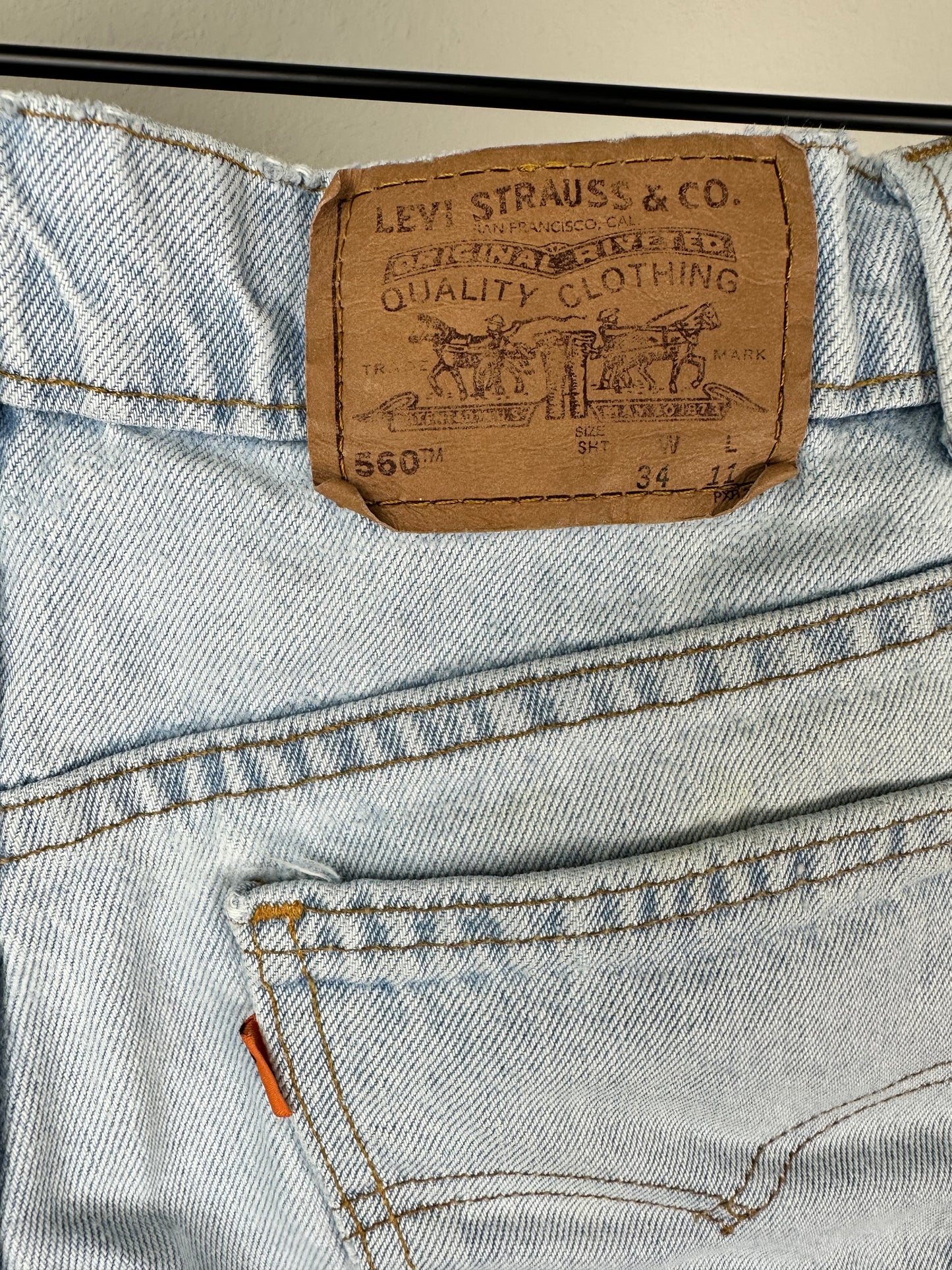 Levi 560 Light Wash Denim Shorts