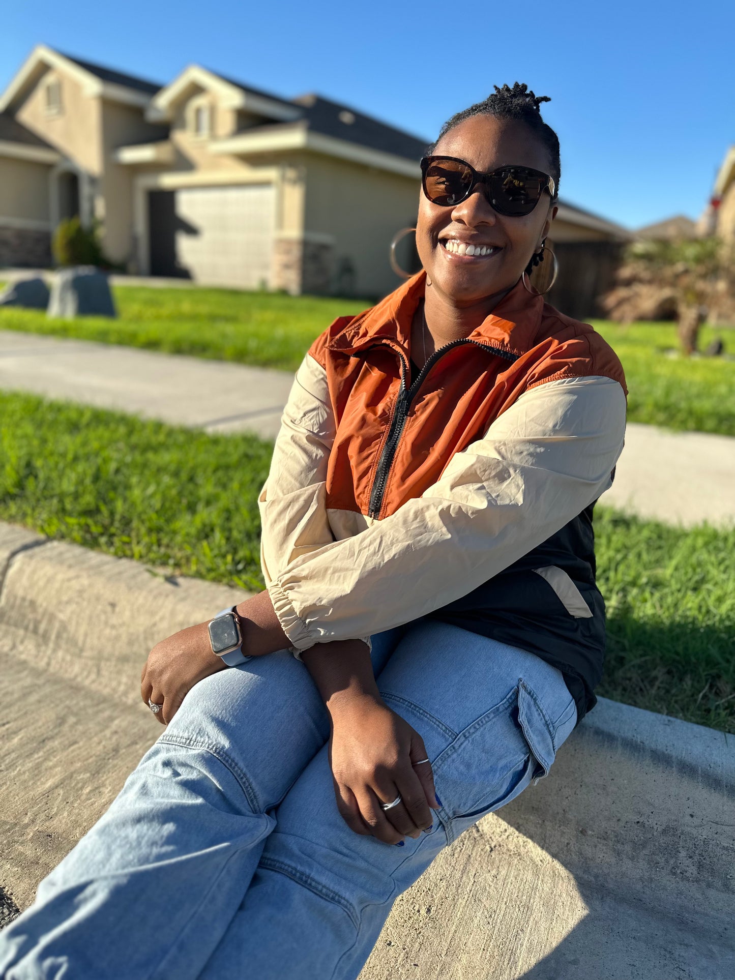 Color Block Pullover Windbreaker By Fashion Nova