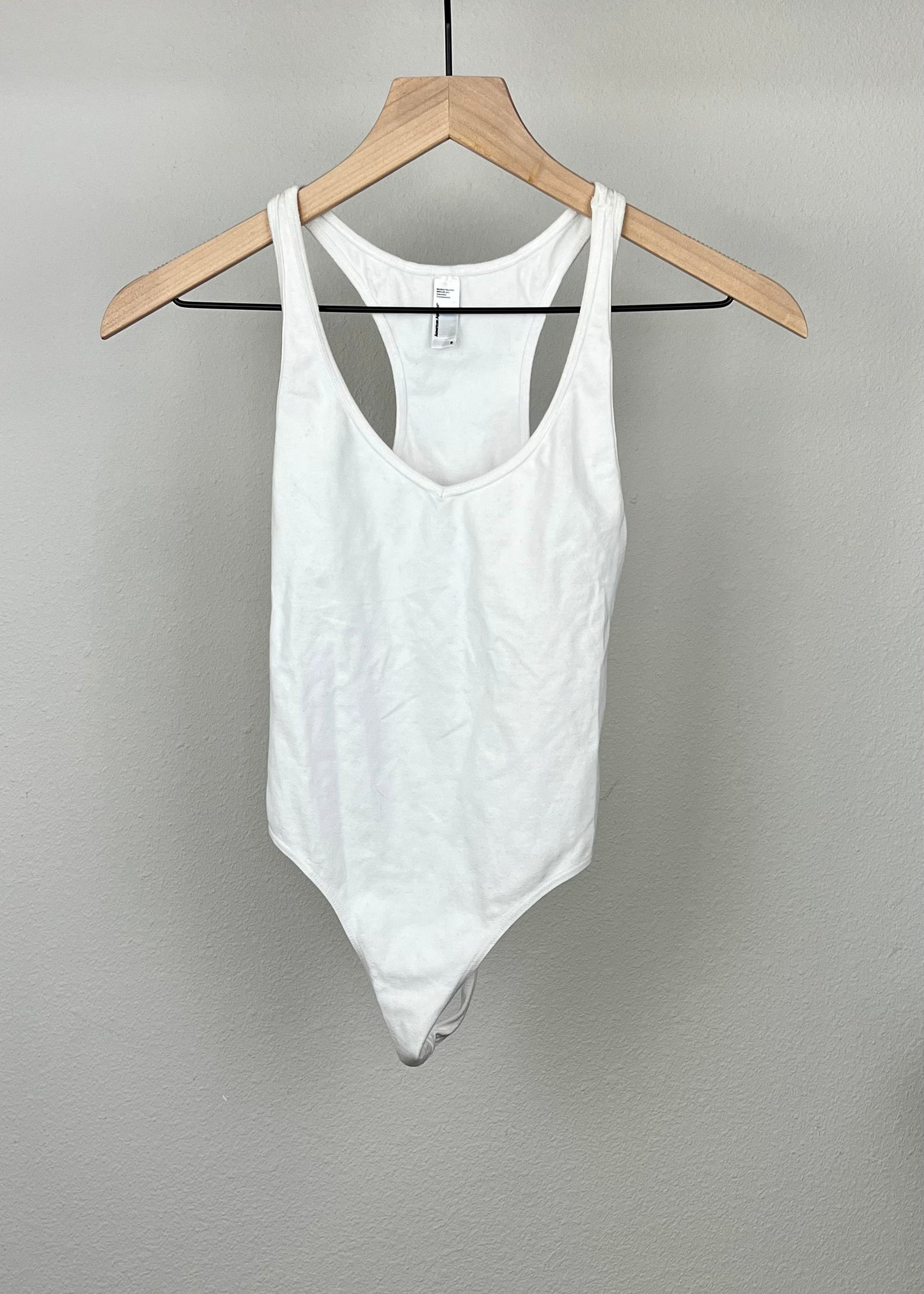 White Cotton Bodysuit By American Apparel