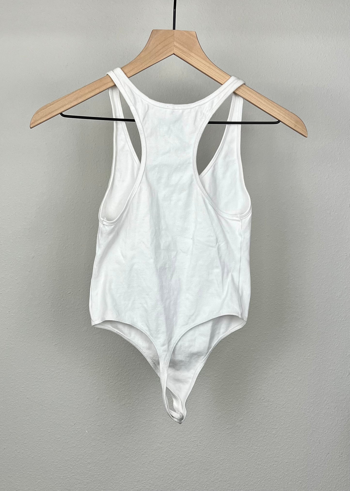 White Cotton Bodysuit By American Apparel