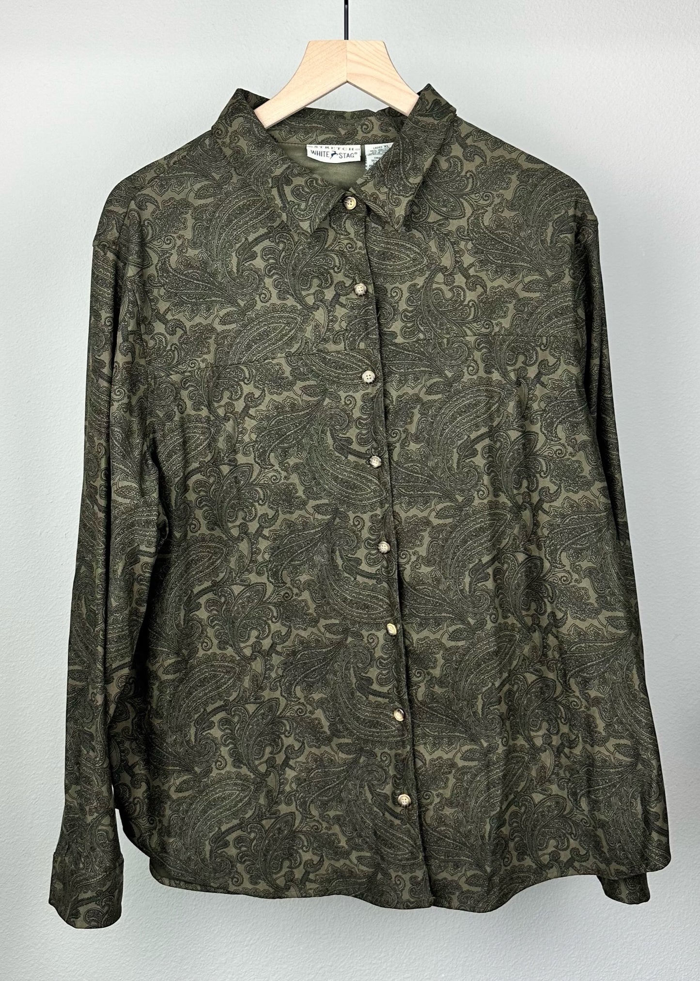 White Stag Green Pasley Shirt