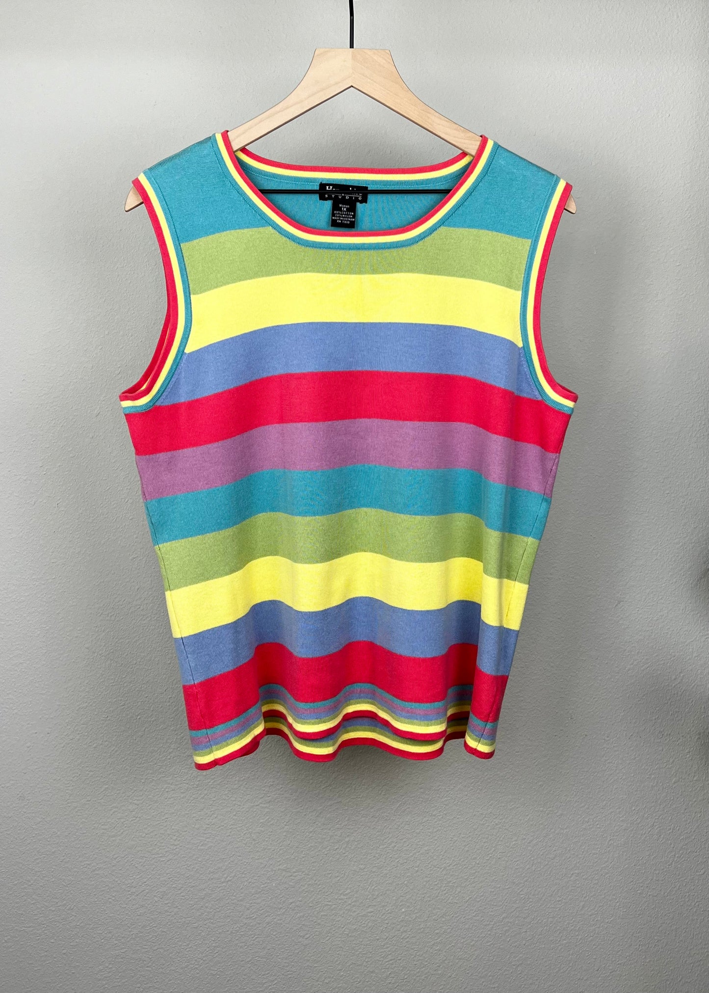 Colorful Scoop Neck Sweater Vest