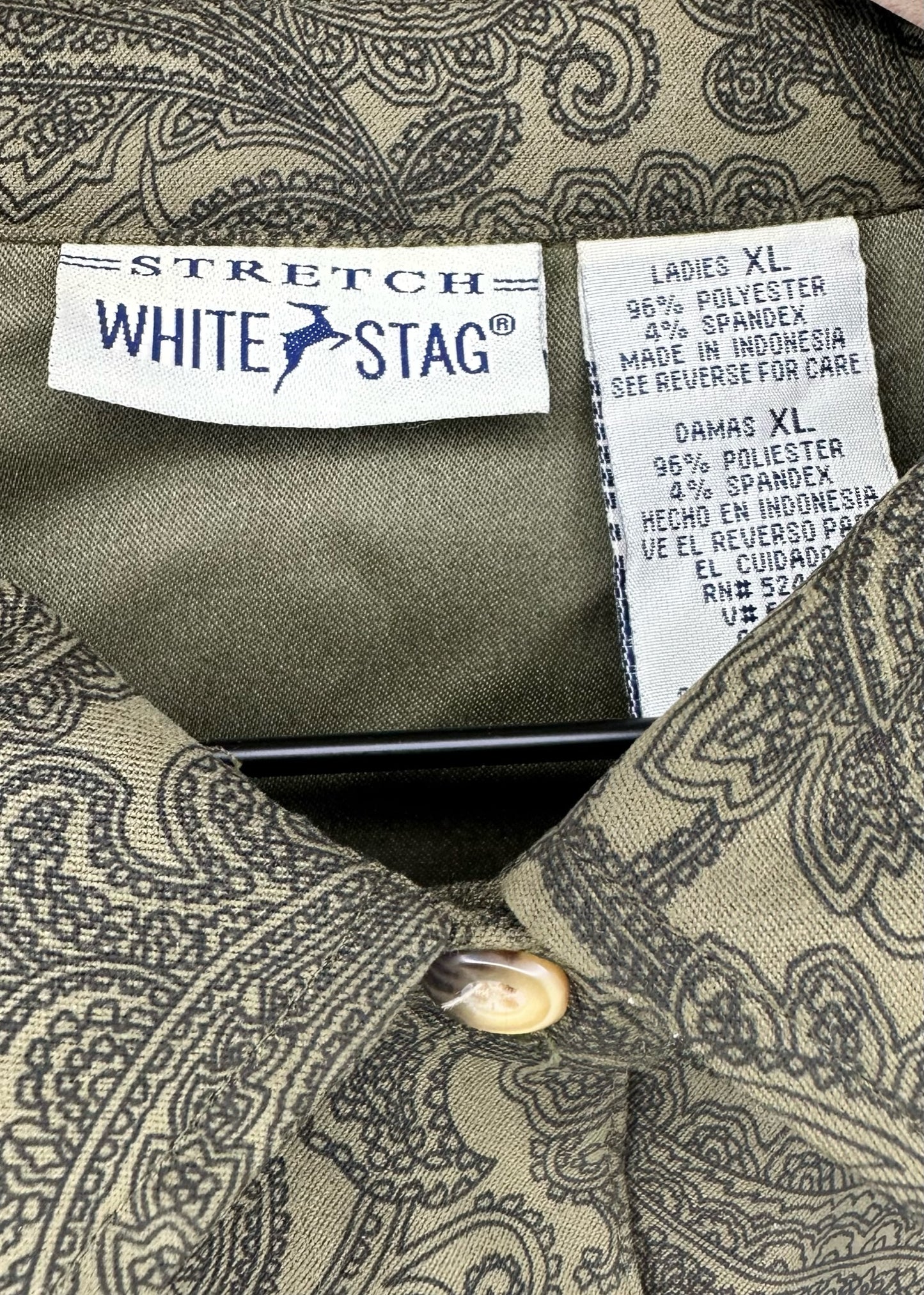White Stag Green Pasley Shirt