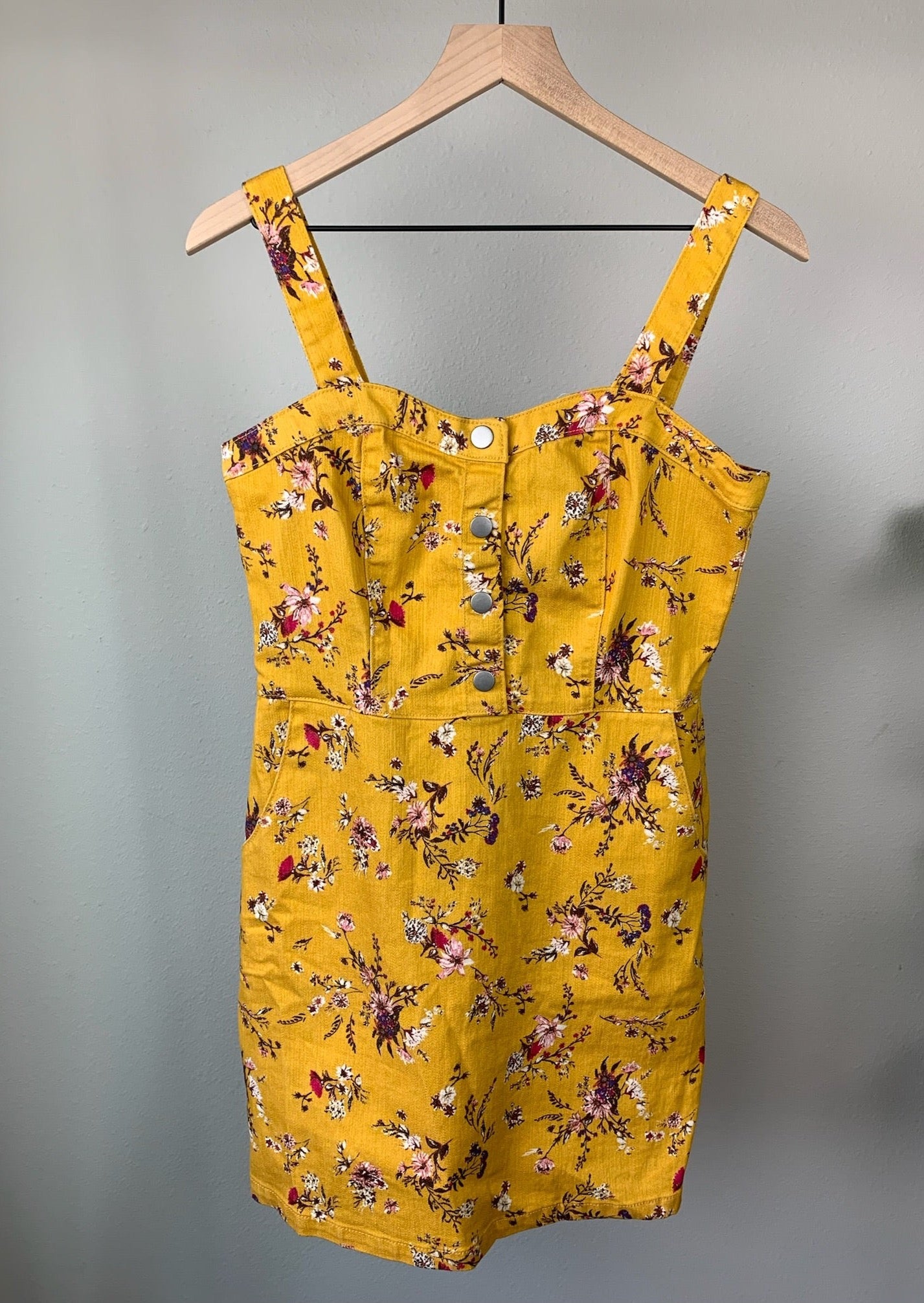 Yellow Floral Dress By No Boundaries – Off Racks Shop