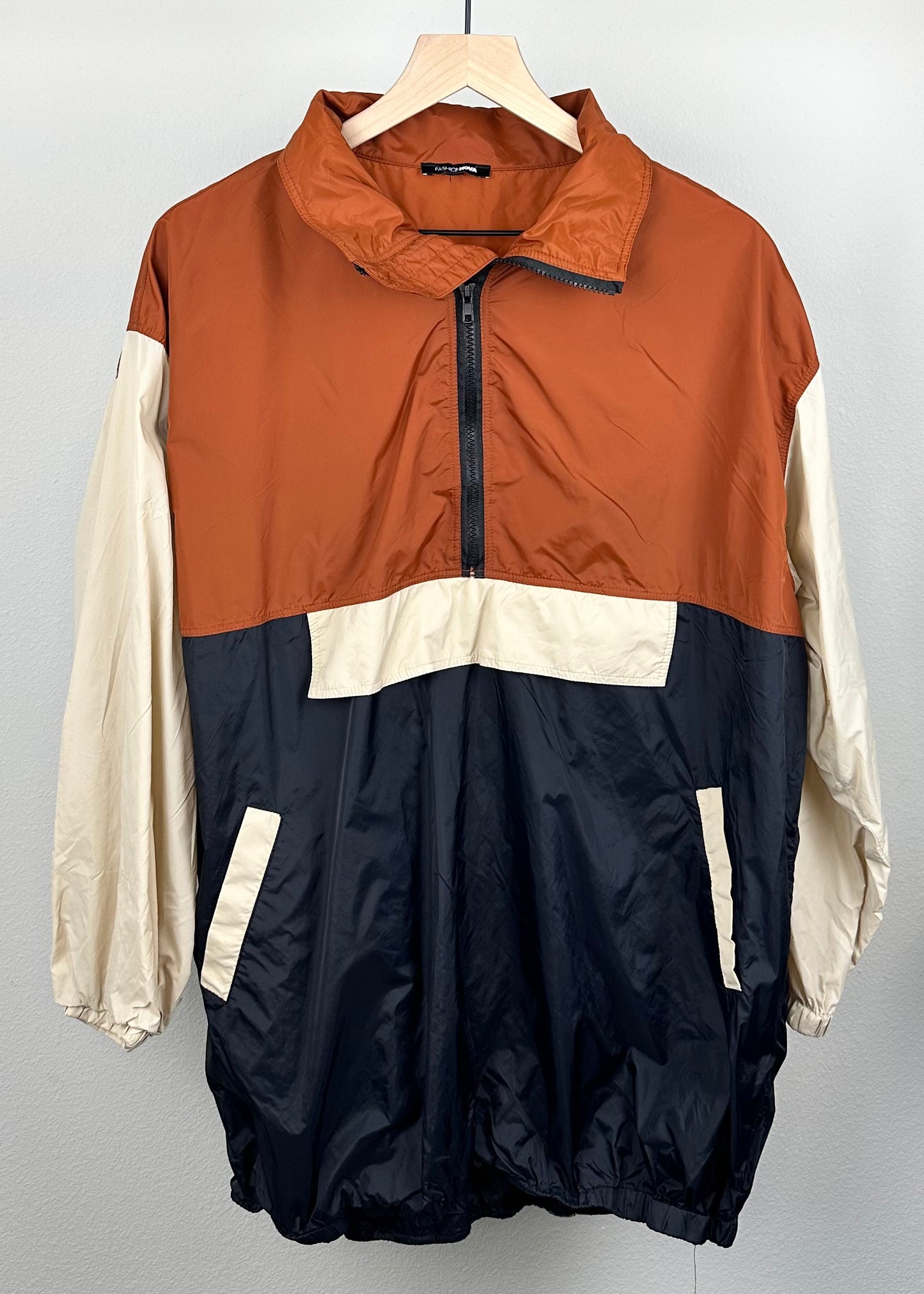 Color Block Pullover Windbreaker By Fashion Nova