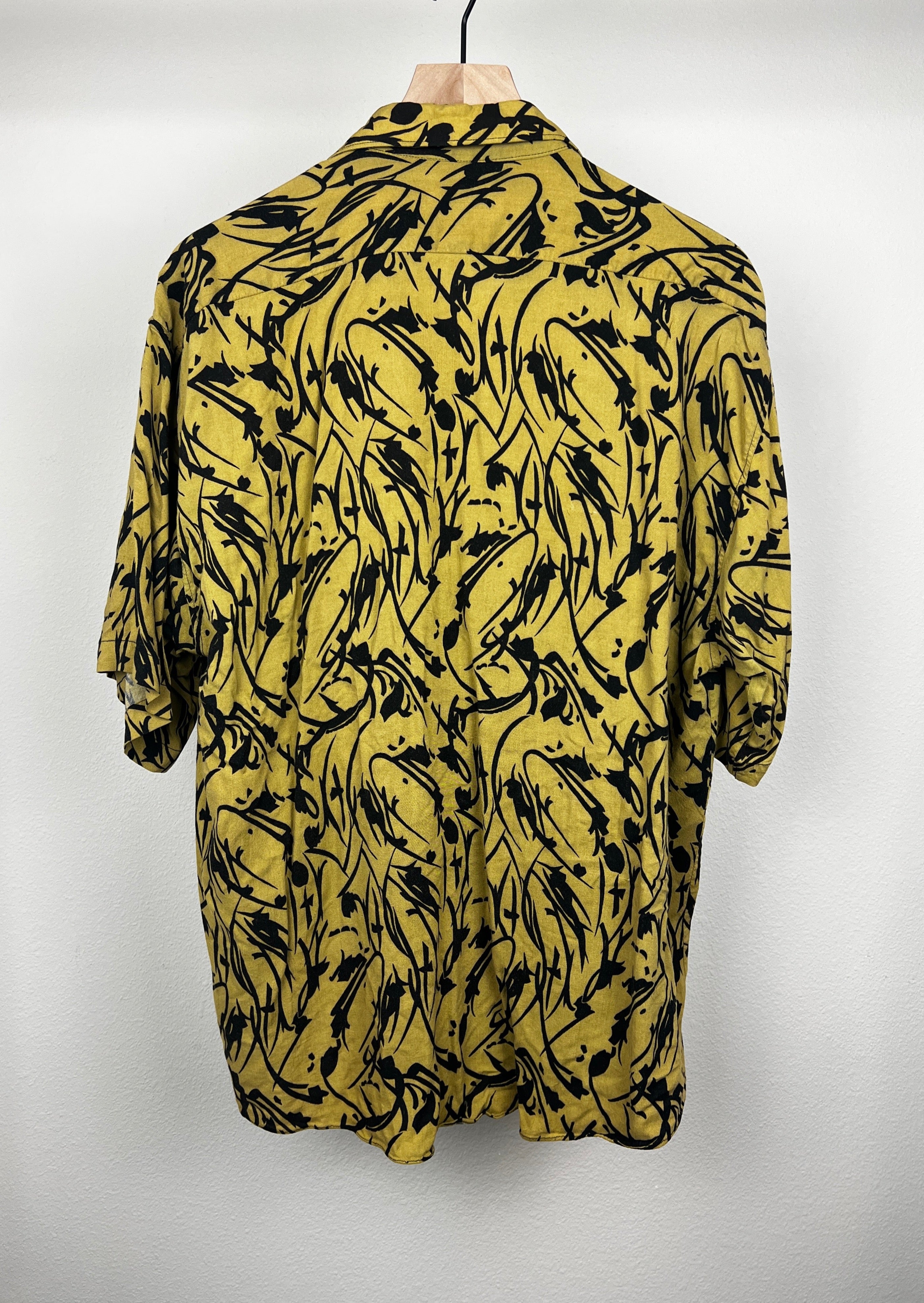 Yellow and Black Button Up By Montello