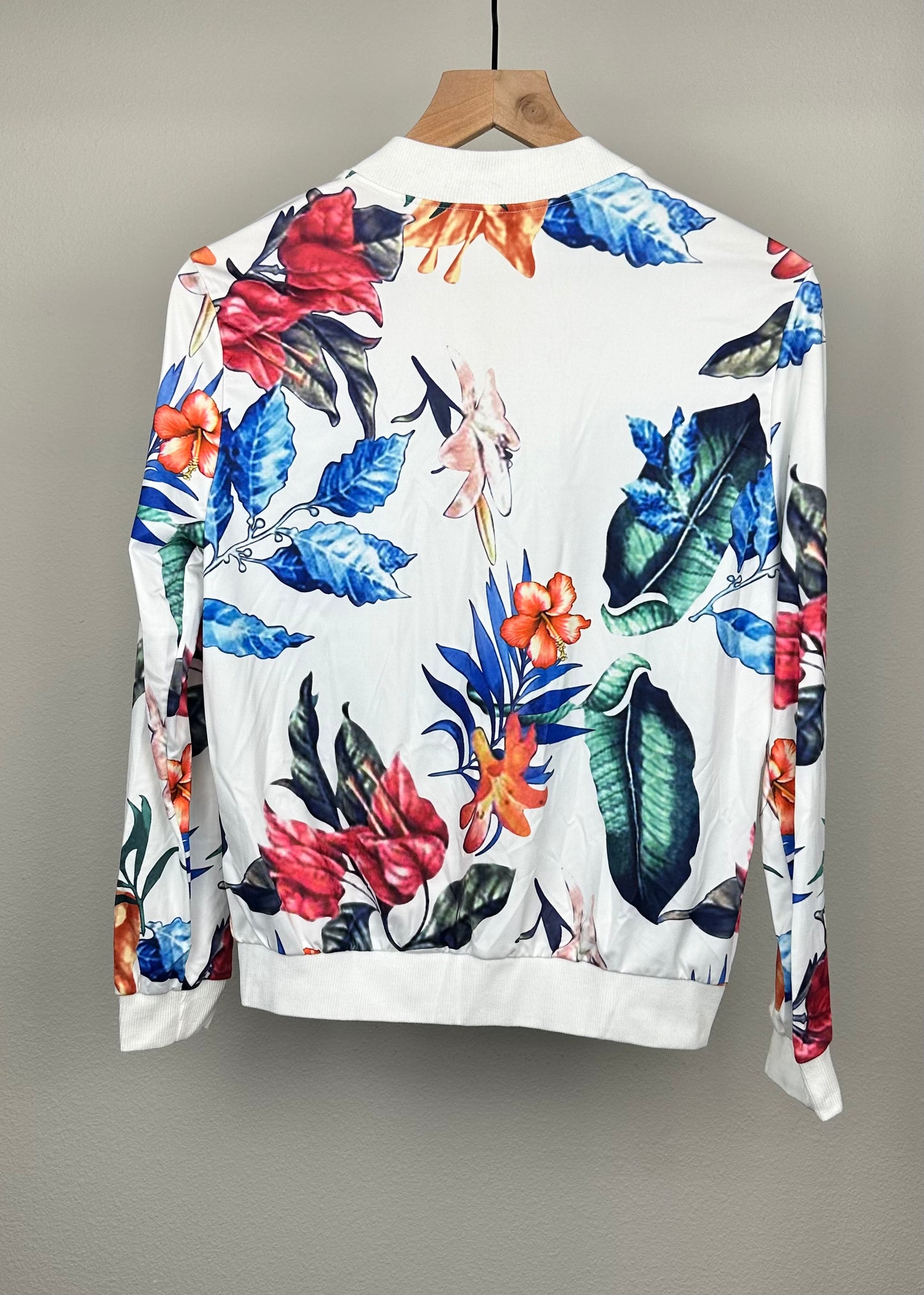 White Floral Zip Jacket