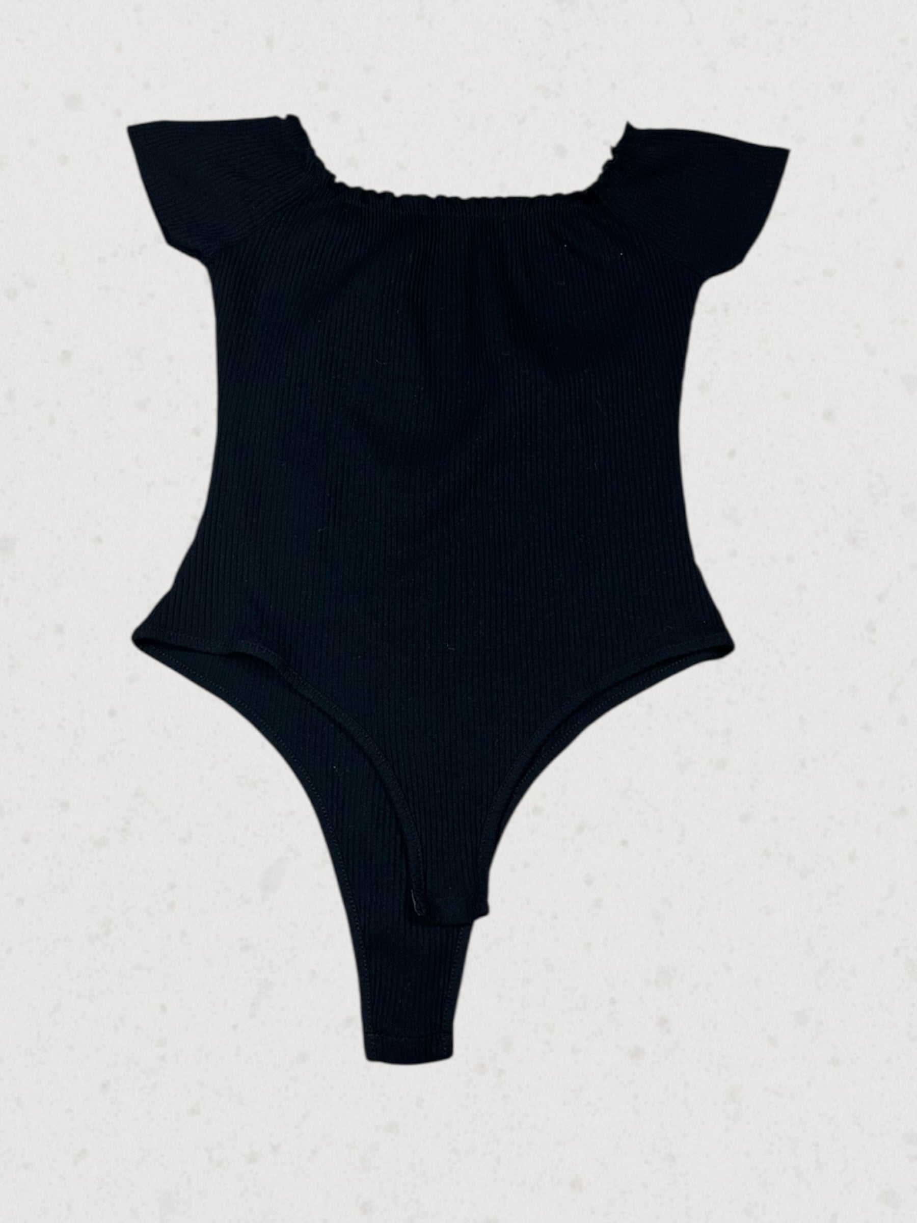 Black Ruffle Neck Bodysuit